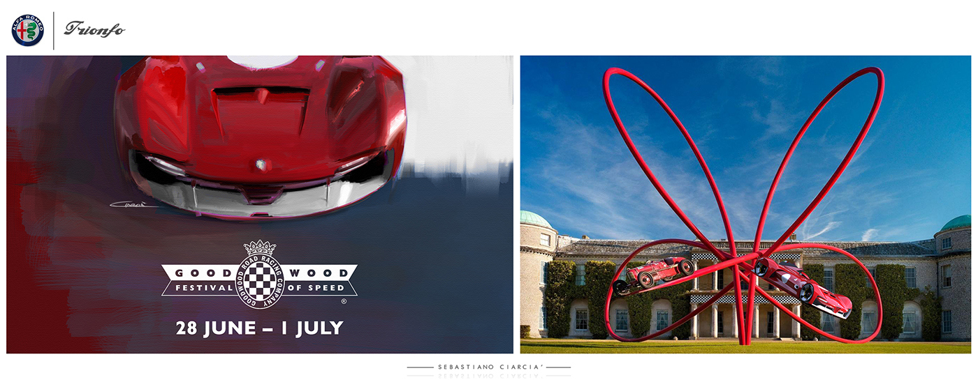 alfa romeo ，Sports car，racing，Hand drawn，