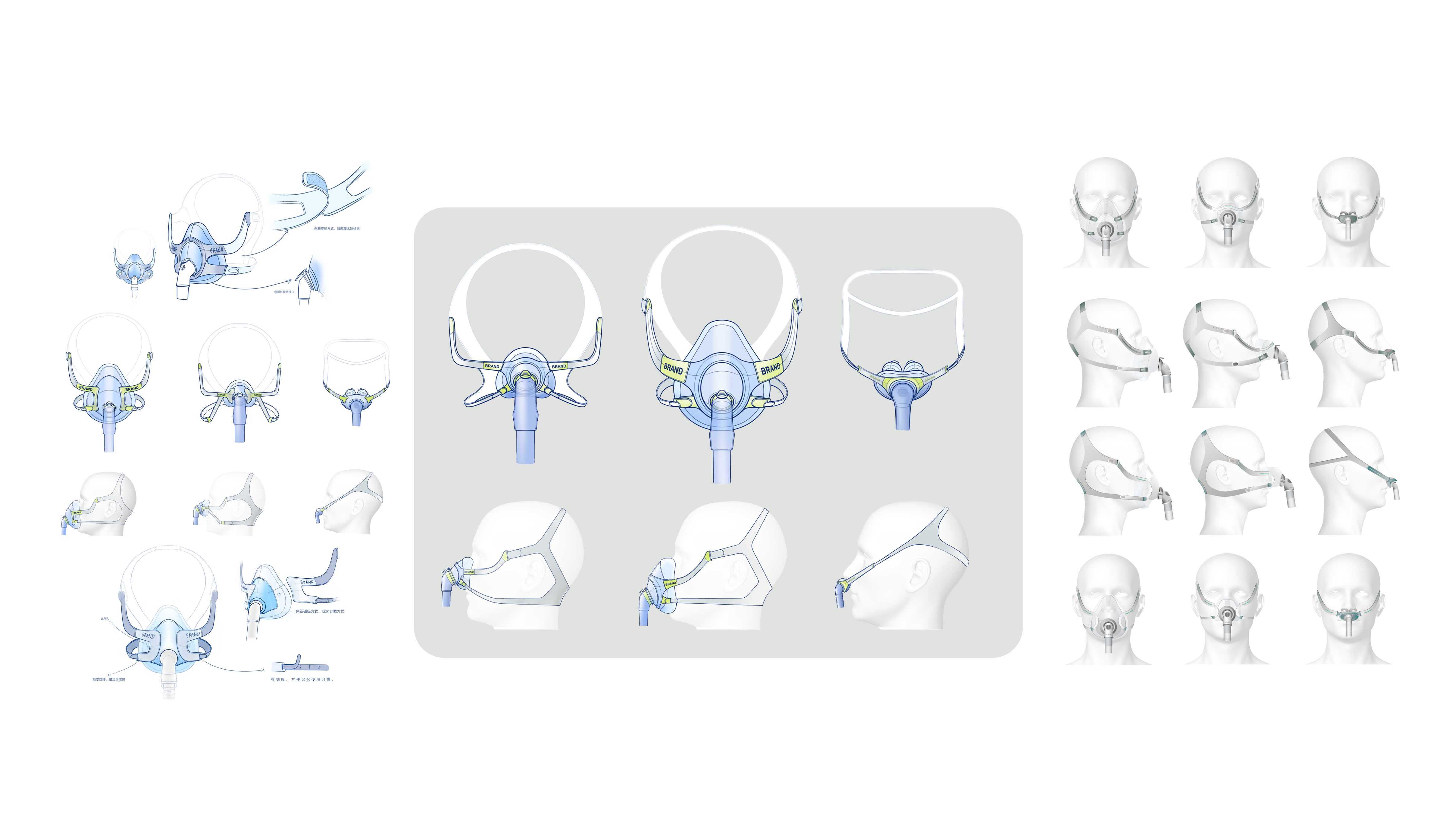 Medical product design，Ventilator mask，Consumer Medical，Gravity design，industrial design，