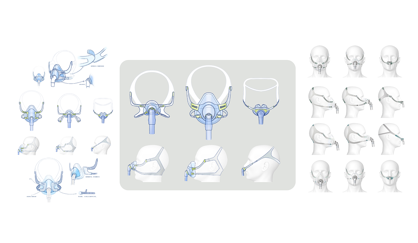 医疗产品设计，呼吸机通气面罩，消费医疗，万有引力设计，工业设计，