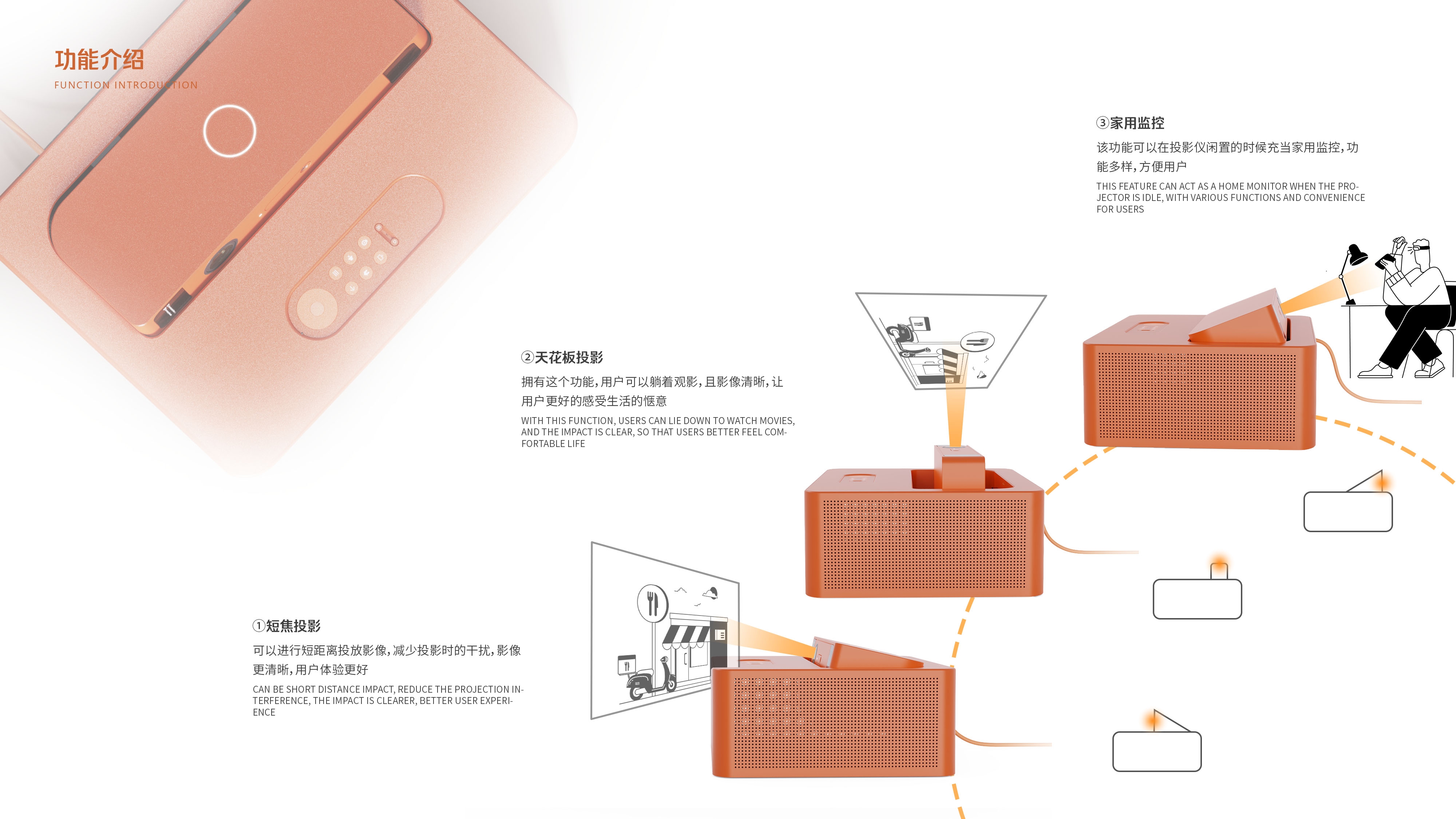 Projector，cozy，orange，
