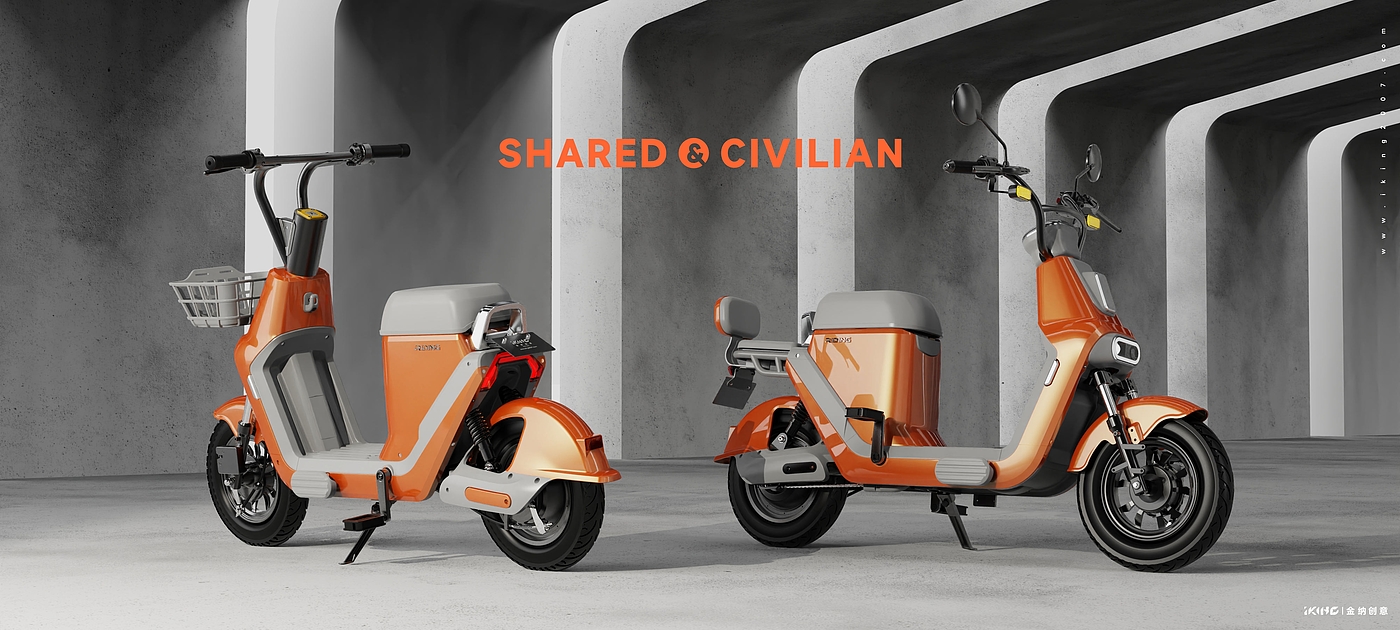 carpooling，Electric vehicle design，New national standard electric bicycle，vehicle，Kinner creative，industrial design，product design，Appearance design，