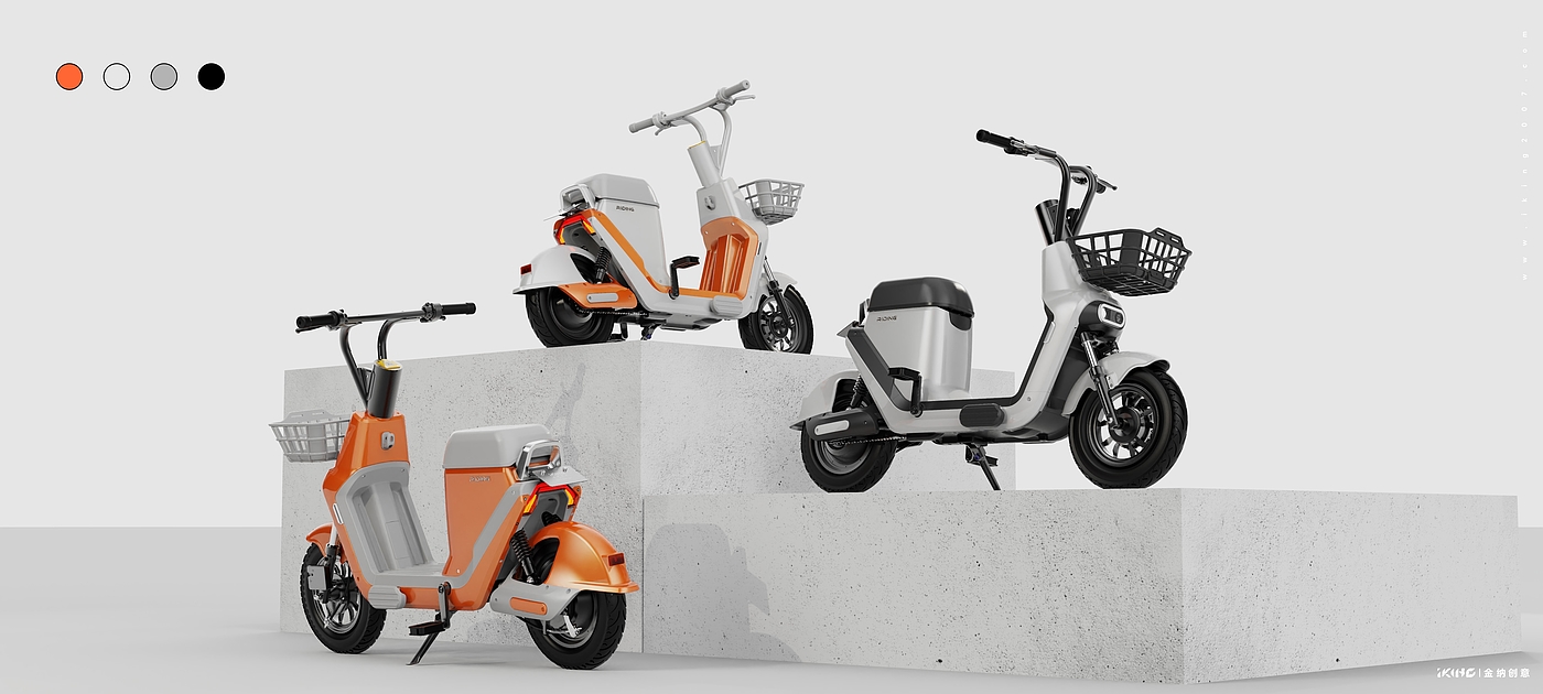 carpooling，Electric vehicle design，New national standard electric bicycle，vehicle，Kinner creative，industrial design，product design，Appearance design，