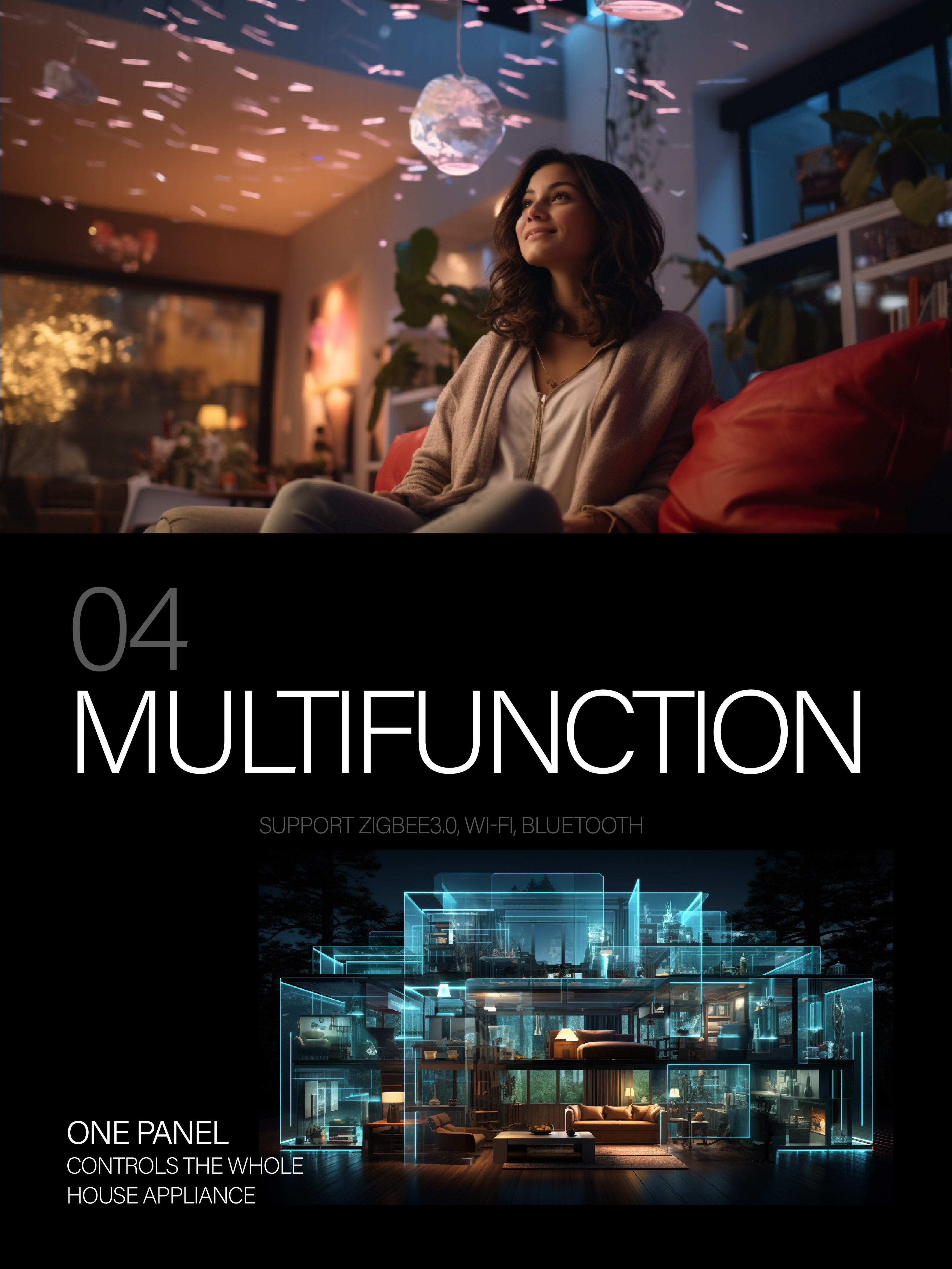 Smart home，switch，panel，AIGC，conceptual design，Appearance design，household electrical appliances，