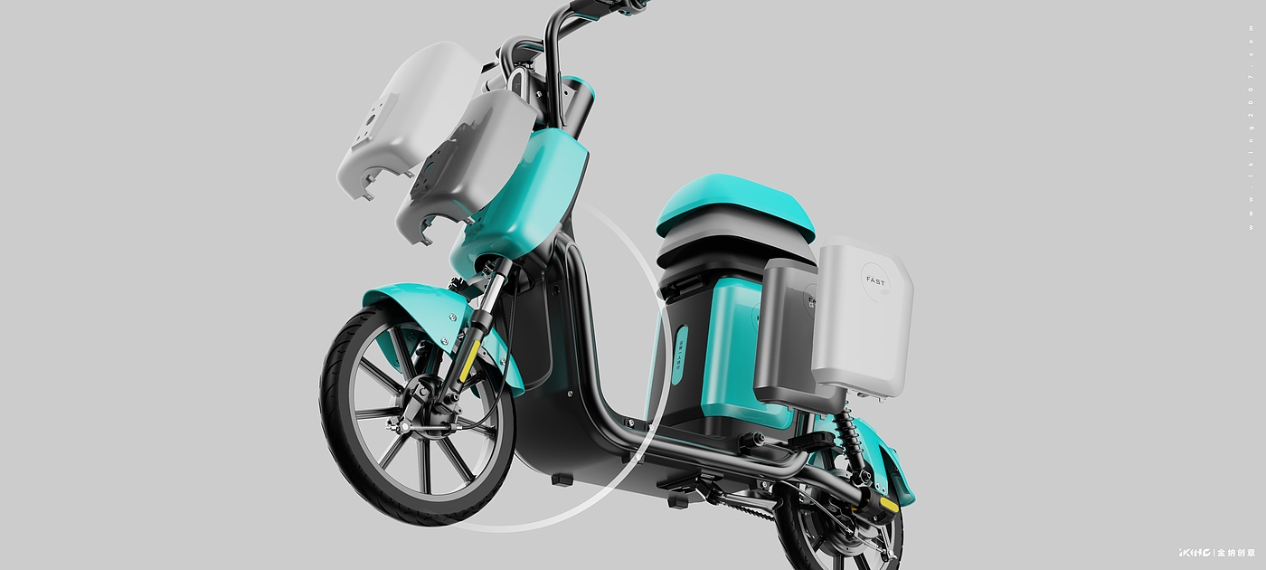 Electric vehicle design，Vehicle design，Two wheeled vehicle design，Shared Bicycle Design，Kinner creative，