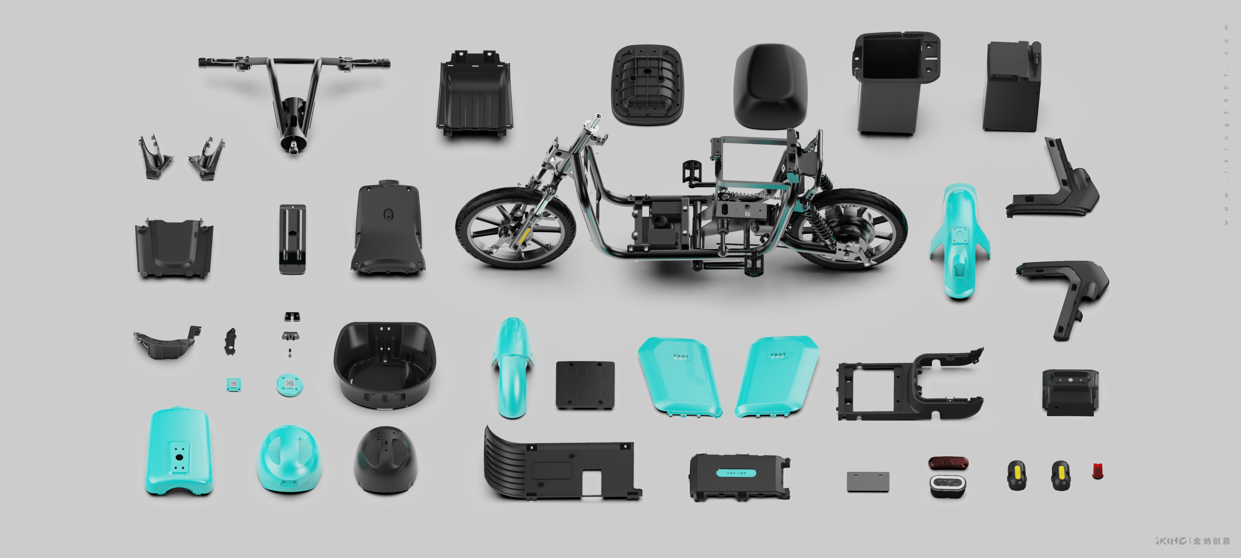 Electric vehicle design，Vehicle design，Two wheeled vehicle design，Shared Bicycle Design，Kinner creative，