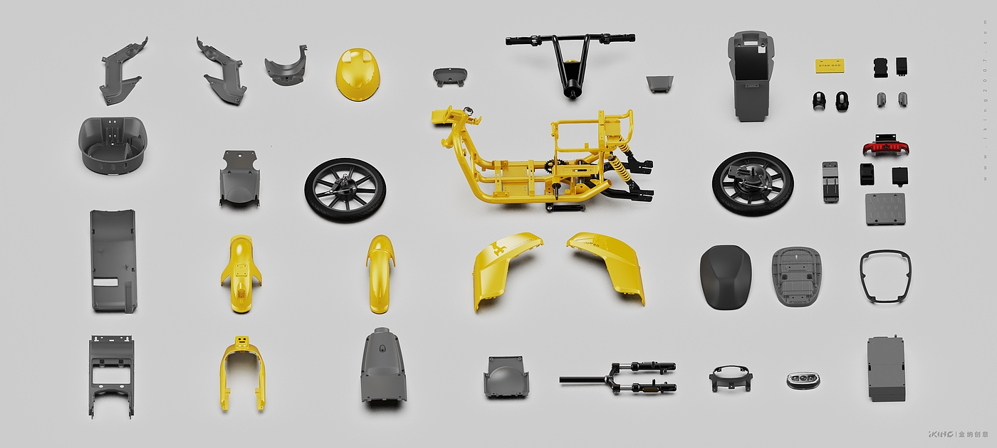 Two wheeled vehicle design，Product appearance design，Vehicle design，KINA INDUSTRIAL DESIGN，Kinner creative，