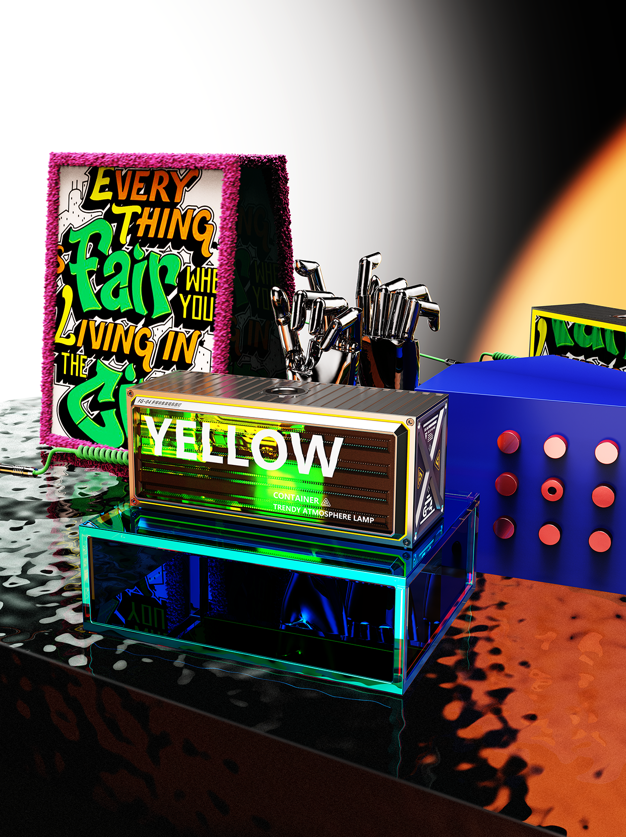 product design，Table-ride aesthetics，lamps and lanterns，loudspeaker box，A good thing with high appearance value，create atmosphere，