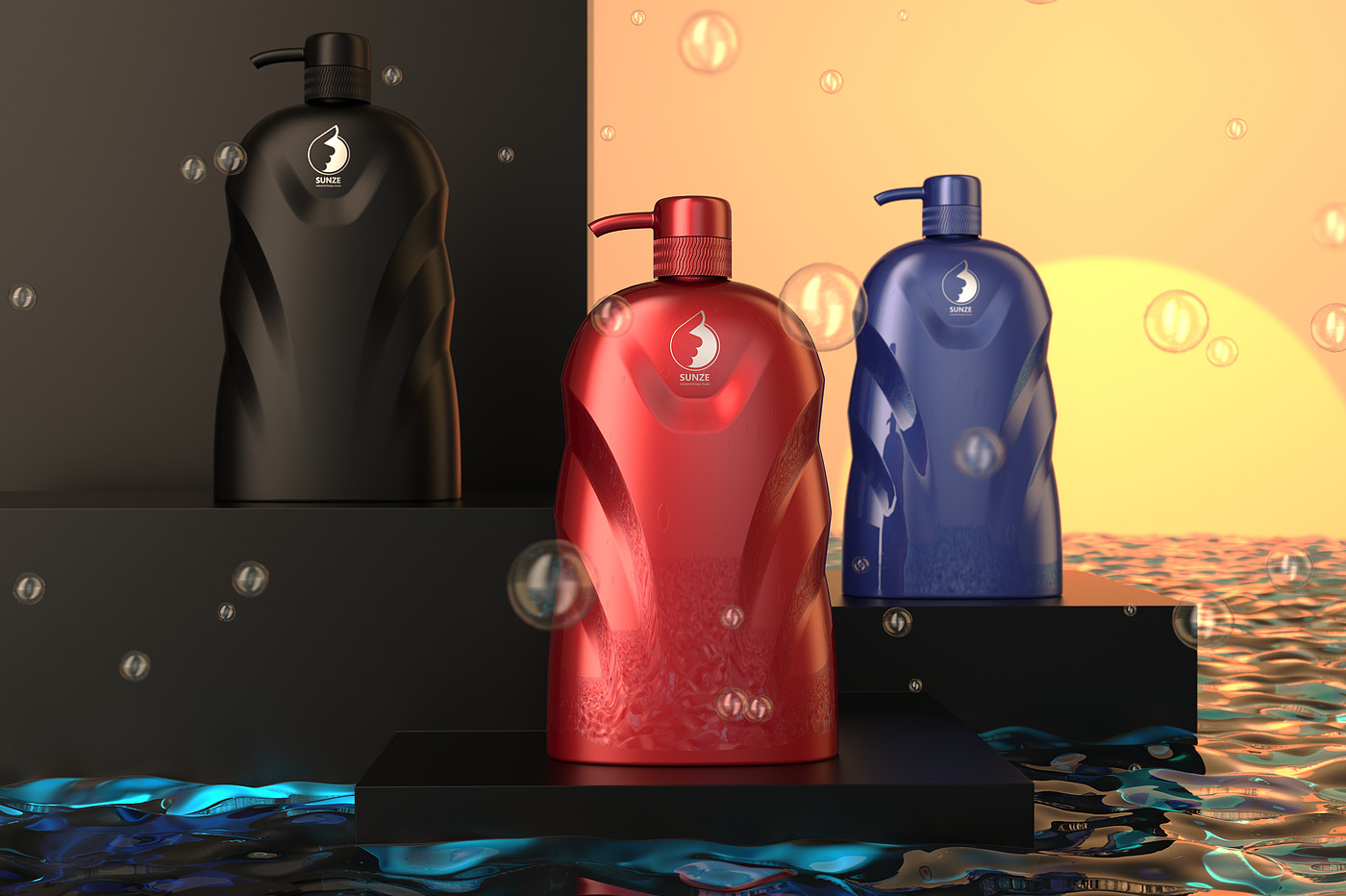Shower gel bottle, shower gel, protective products, luxury，