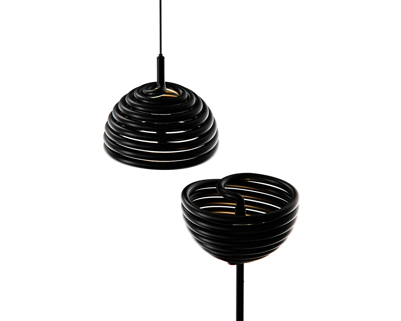 Aluminum tube，Floor lamp，a chandelier，Spiral，