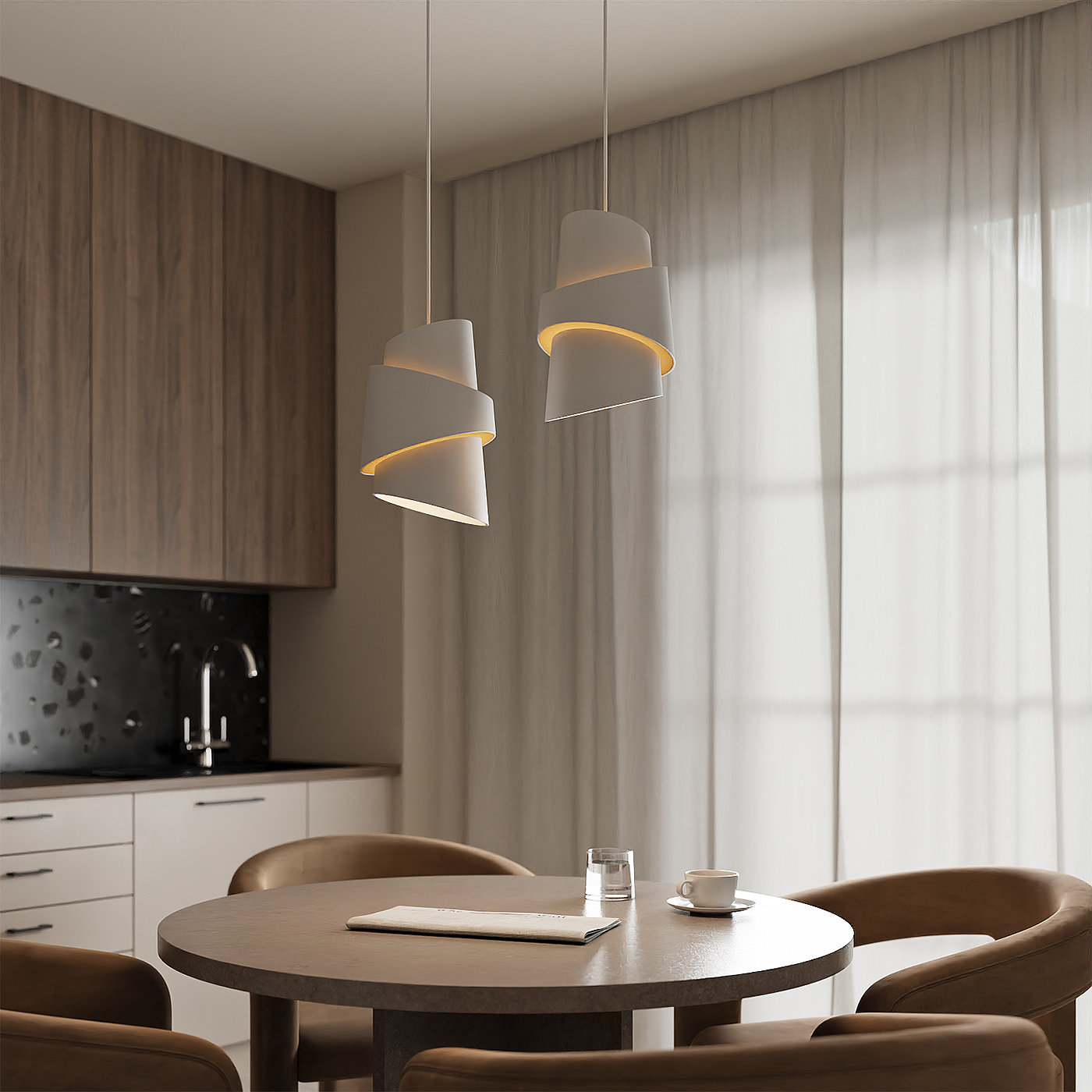 Croissant chandelier，Modern design，Exquisite lighting，