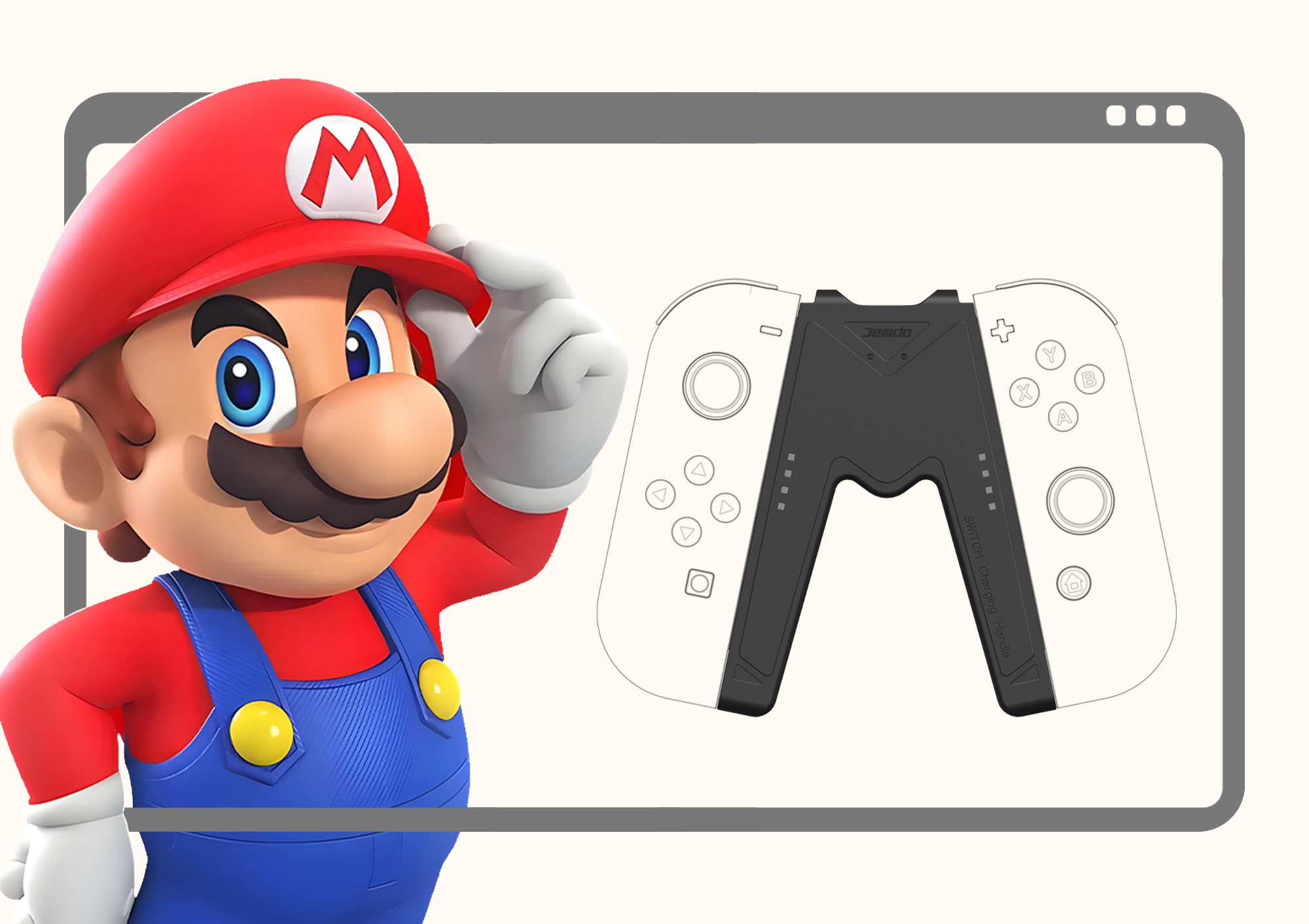 Nintendo switch，Game accessories，Charging grip，ID design，Appearance design，Mario Element，