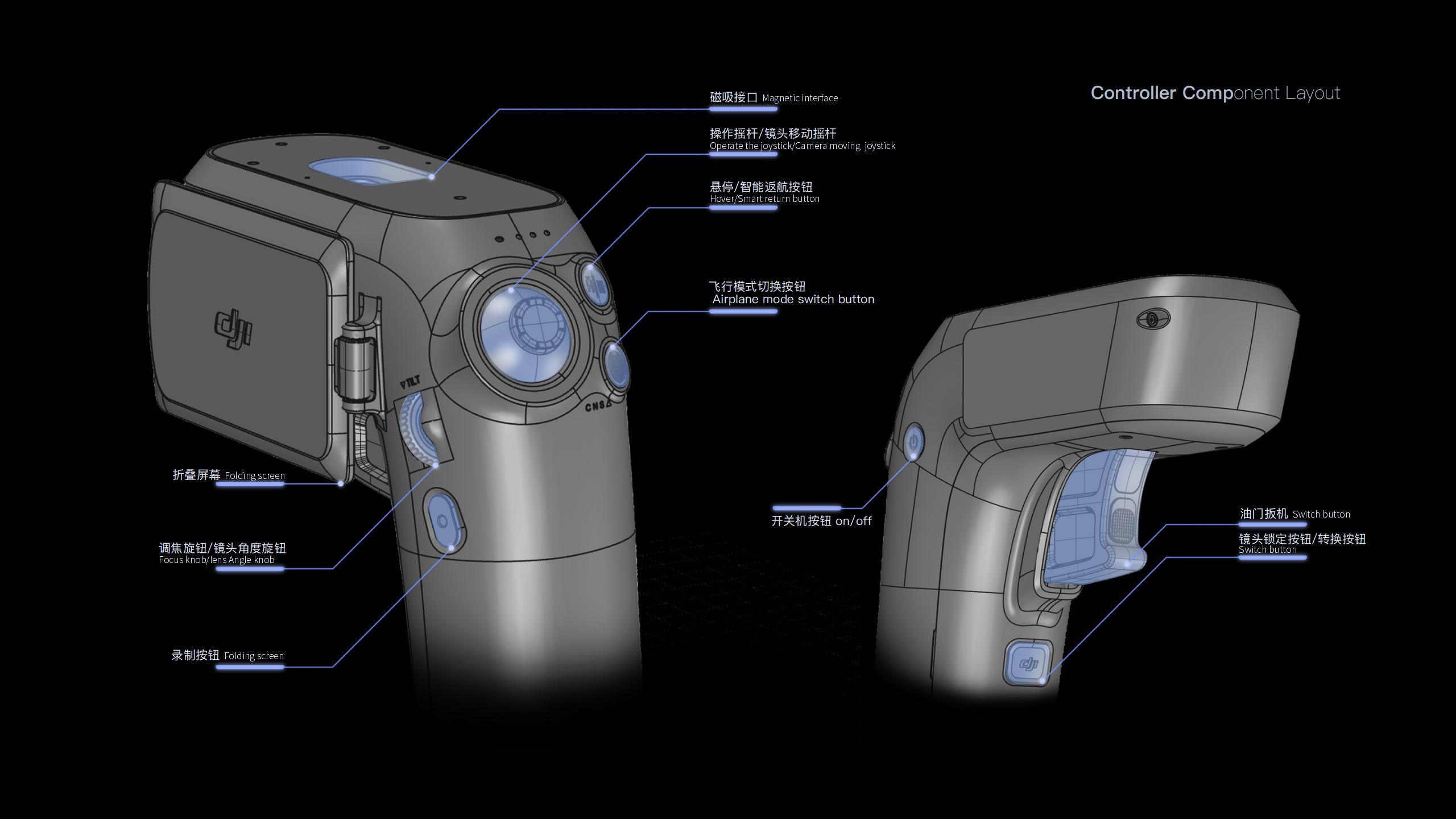 UAV，rocker，Digital intelligence，dji ，Modular products，handheld pan-tilt camera，Handle，