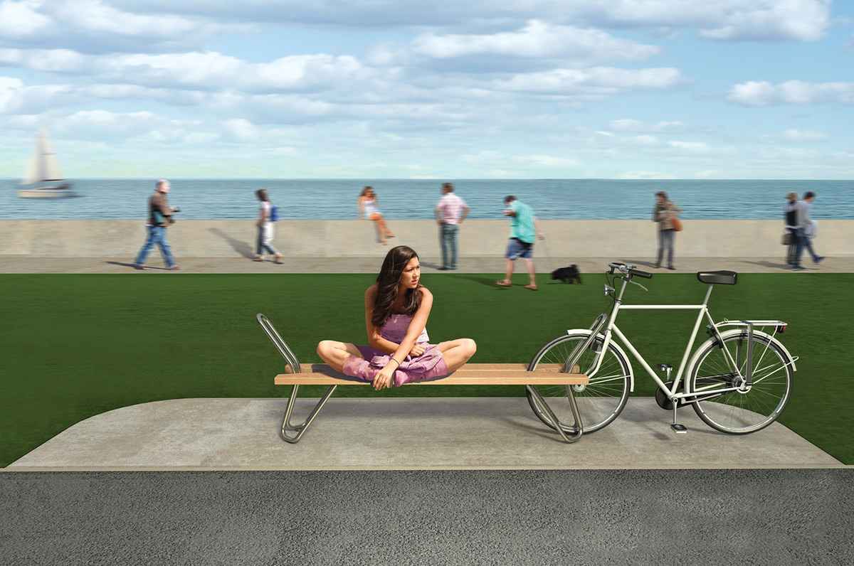 product design，outdoors，Parking rack，chair，