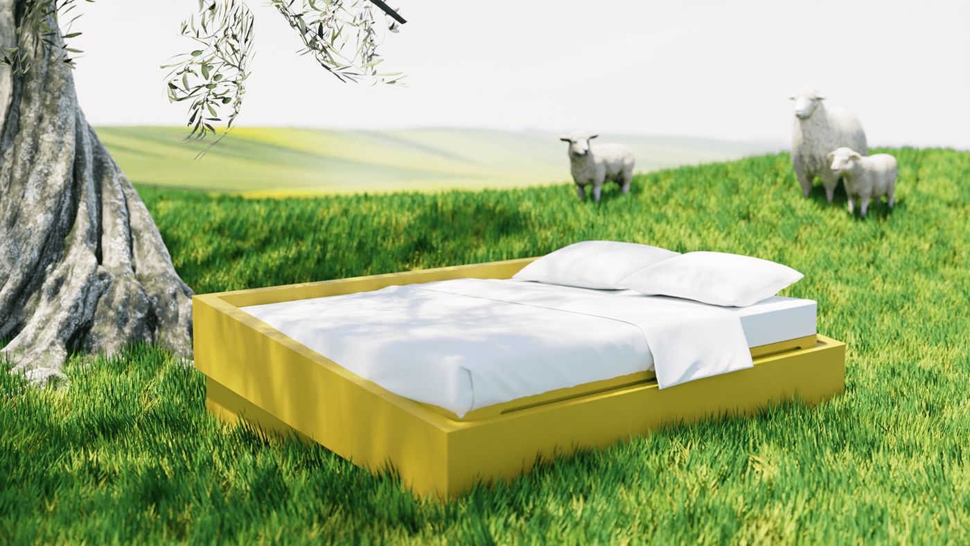 Bed，furniture，Creative furniture，Folding bed，INCLINED BED BASE，