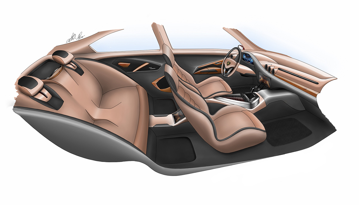 Lamborghini，Sports car，Hand drawn，Super car，