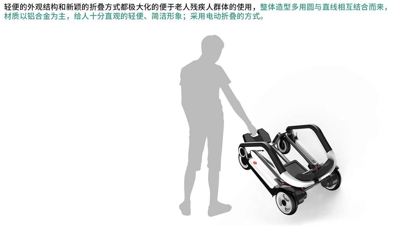 Rehabilitation equipment，Portable Wheelchair，Folding wheelchair，Zhijia design，Medical health，