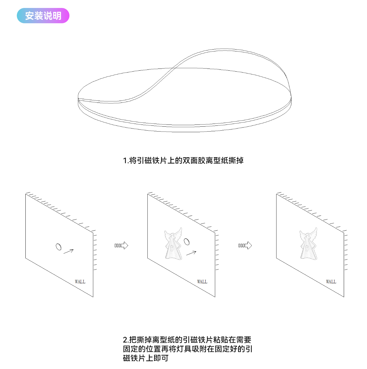 RGB，Induction lamp，Multiple modes of DIY，Angel modeling，New Children's Room Angel Wall Lamp，Christmas Halloween Children's Gift Explosions，