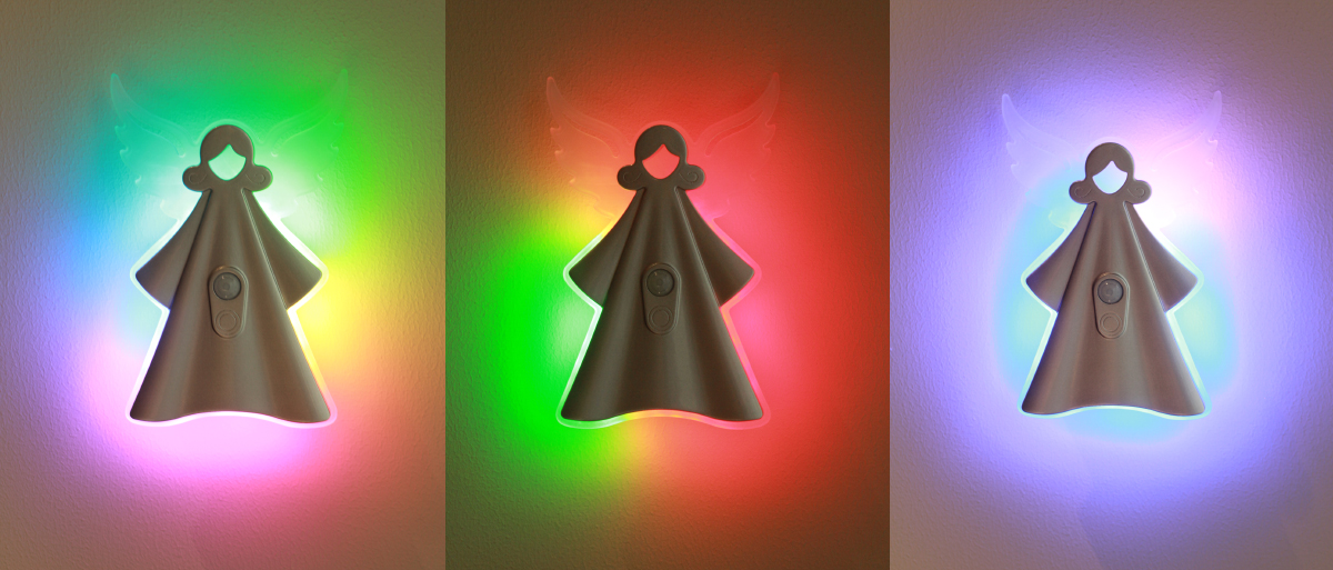 RGB，Induction lamp，Multiple modes of DIY，Angel modeling，New Children's Room Angel Wall Lamp，Christmas Halloween Children's Gift Explosions，