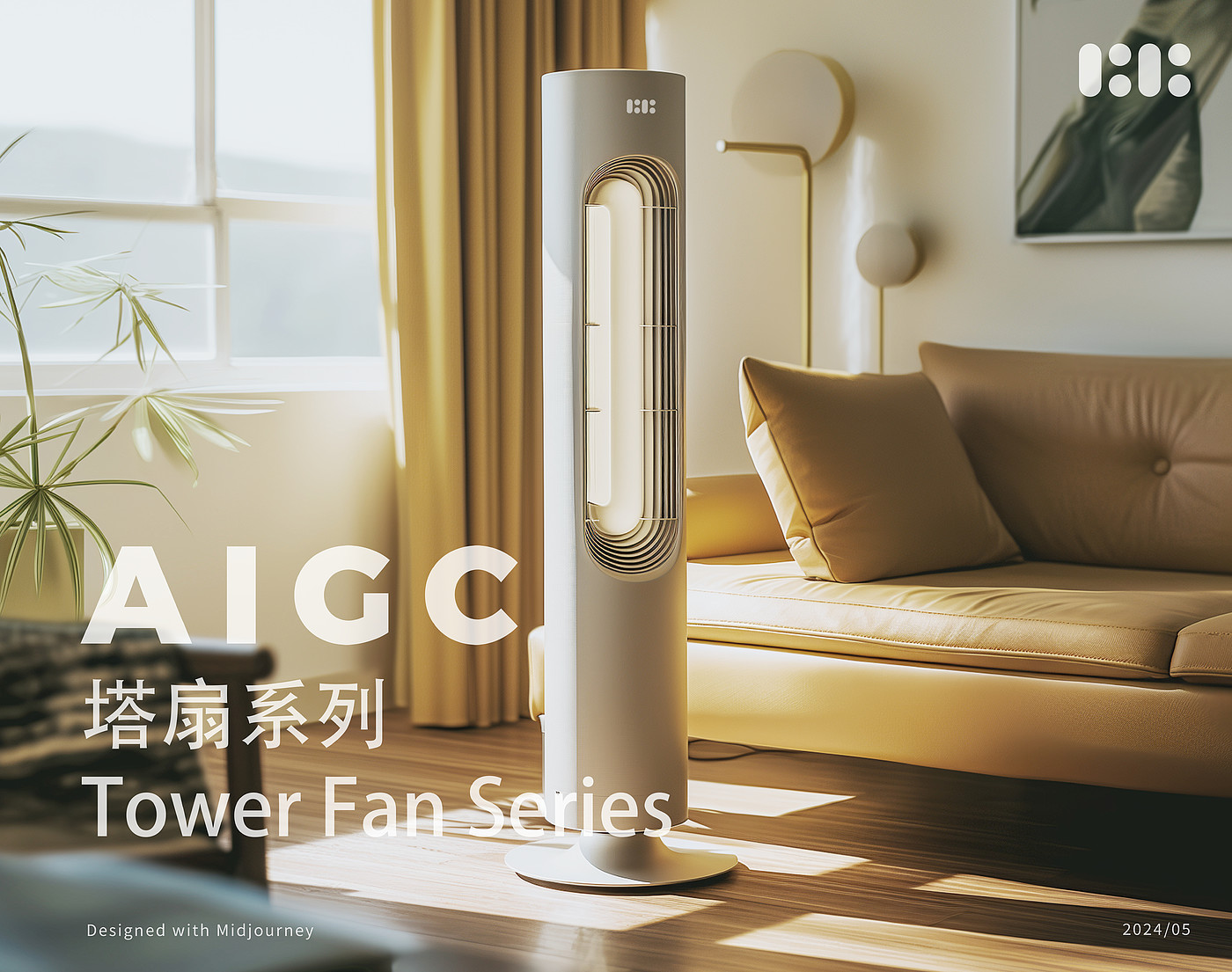 # Tower Fan，AIGC，electric fan，cool and refreshing，product design，industrial design，midjourney，Design order，