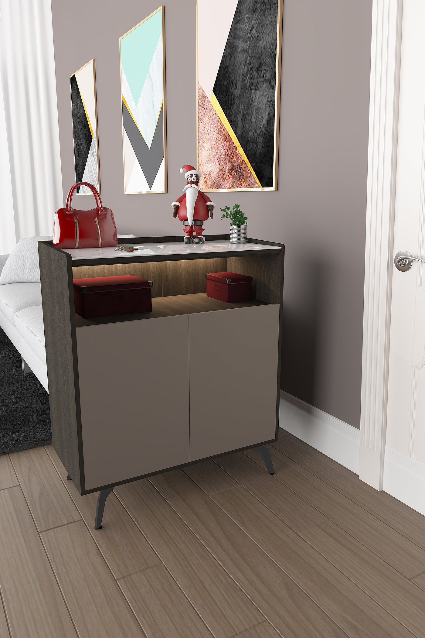 Shoe Cabinet Modeling，Furniture modeling，3dmax，