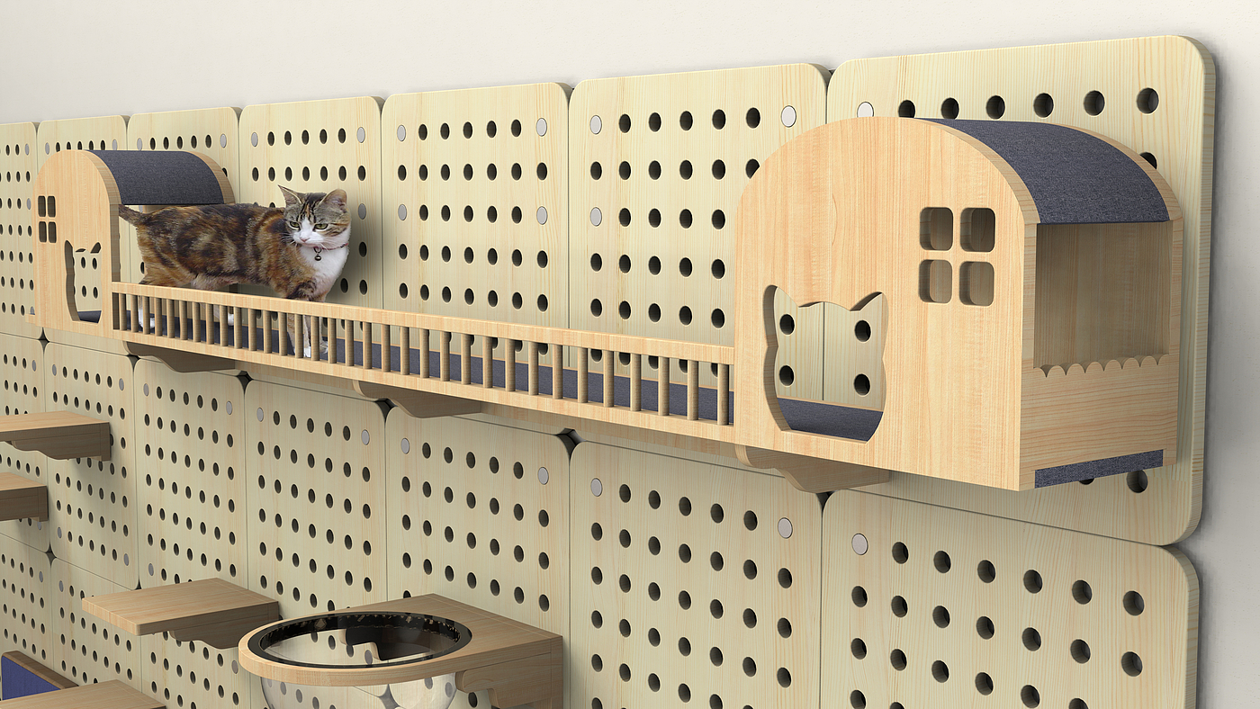 Cat climbing frame，Multifunctional furniture，modularization，Tunnel slab，Cat bag，