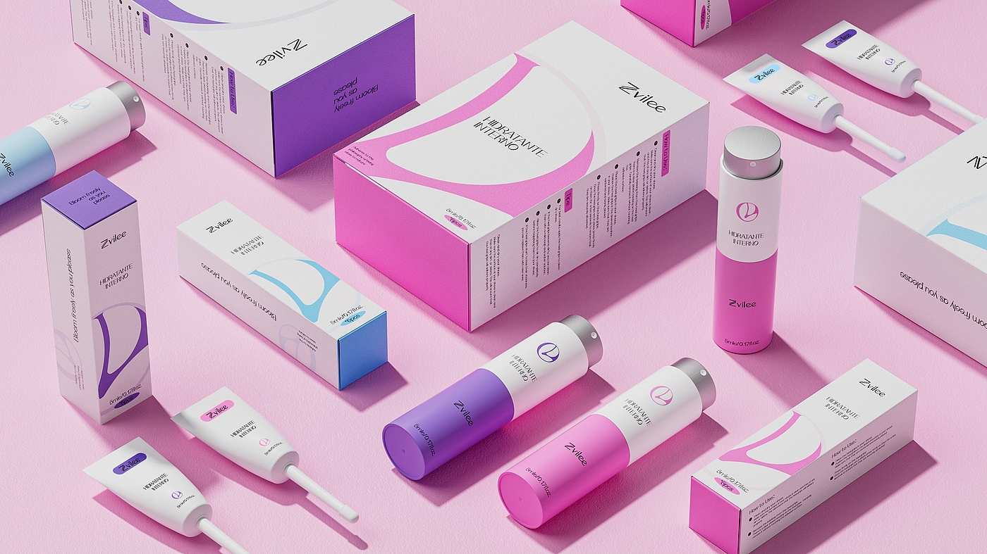 Private Care Brand，female sex，Brand VI，C4D rendering，