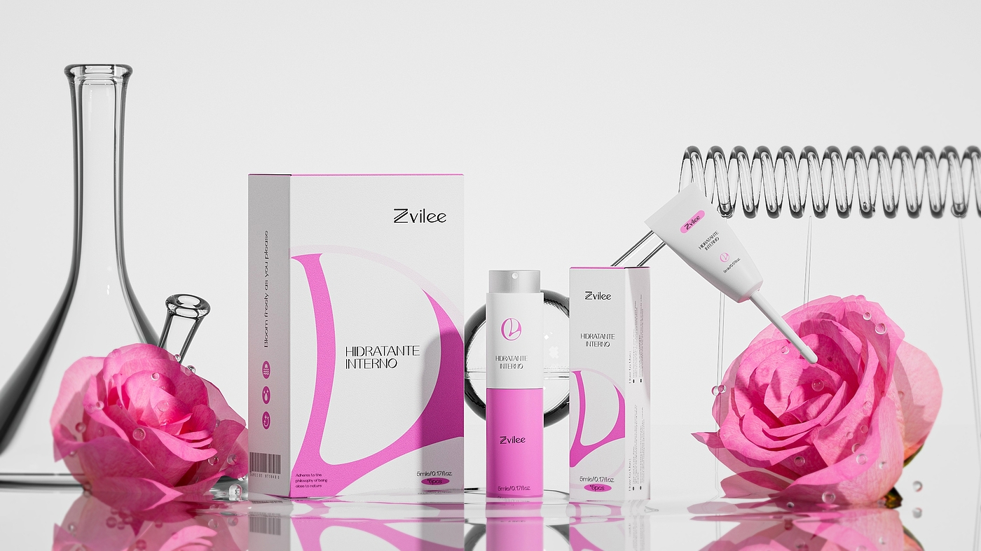 Private Care Brand，female sex，Brand VI，C4D rendering，