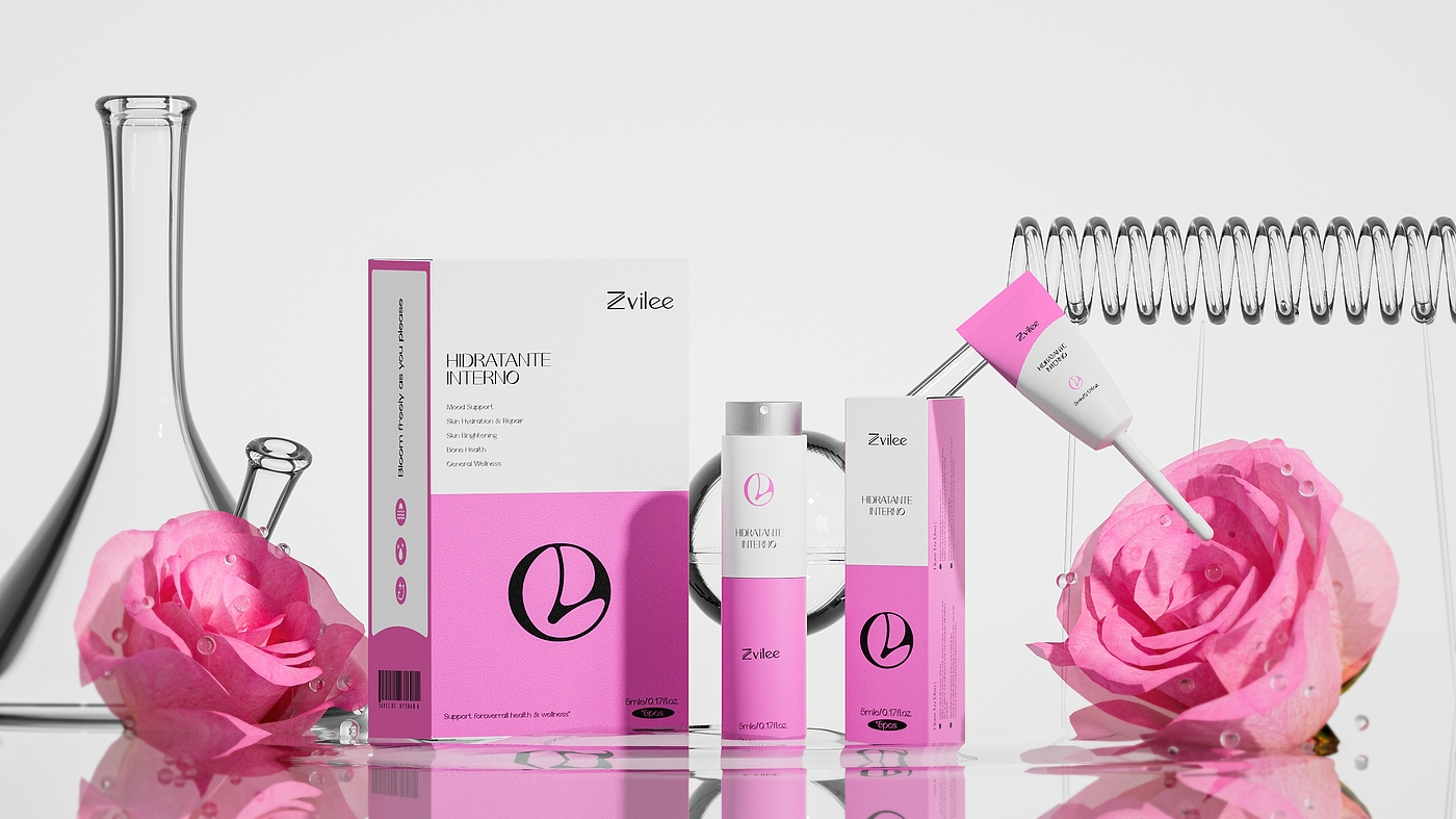 Private Care Brand，female sex，Brand VI，C4D rendering，