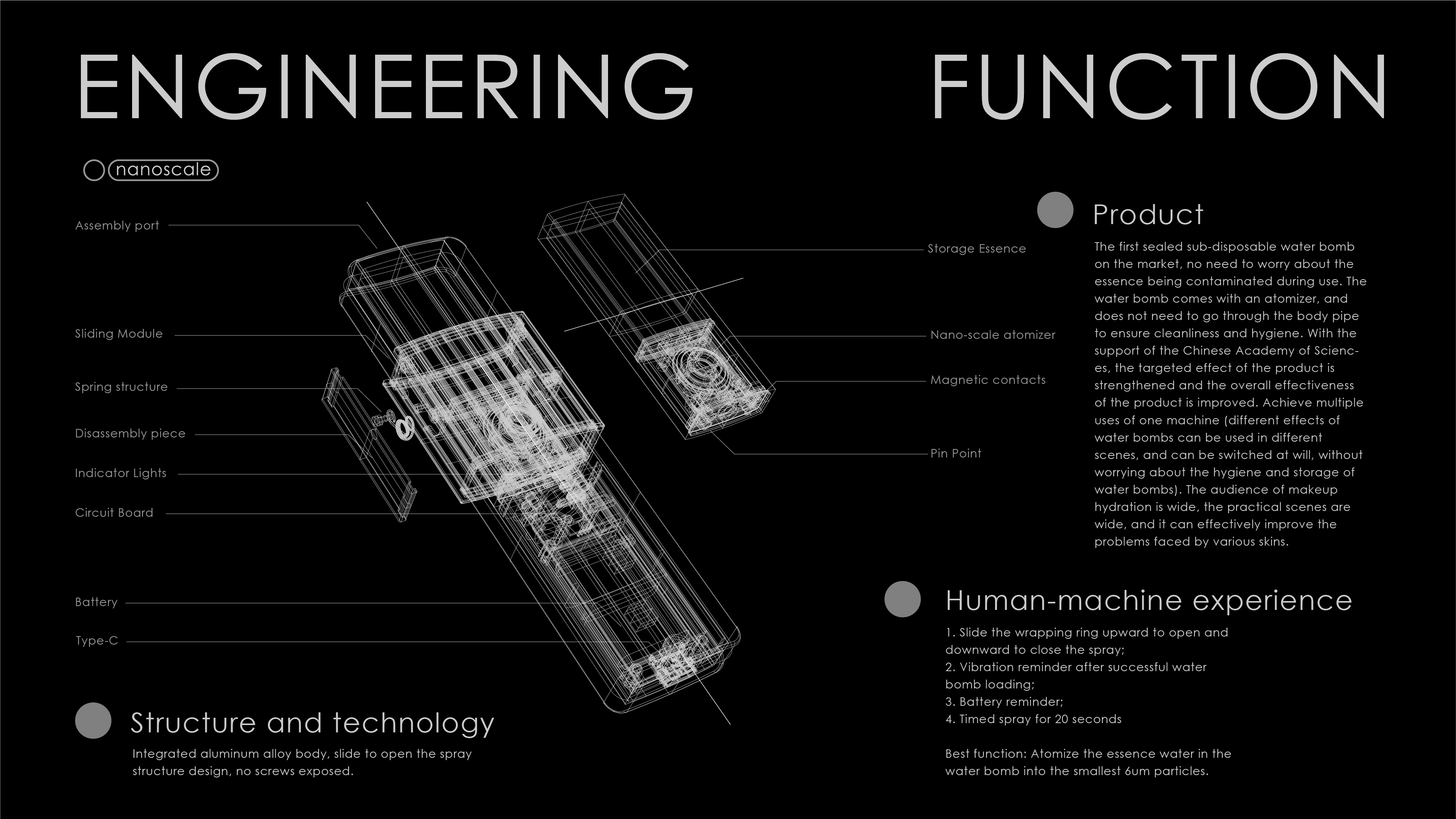 product design，industrial design，A beauty care，Water replenishing instrument，original，structure，packing design，