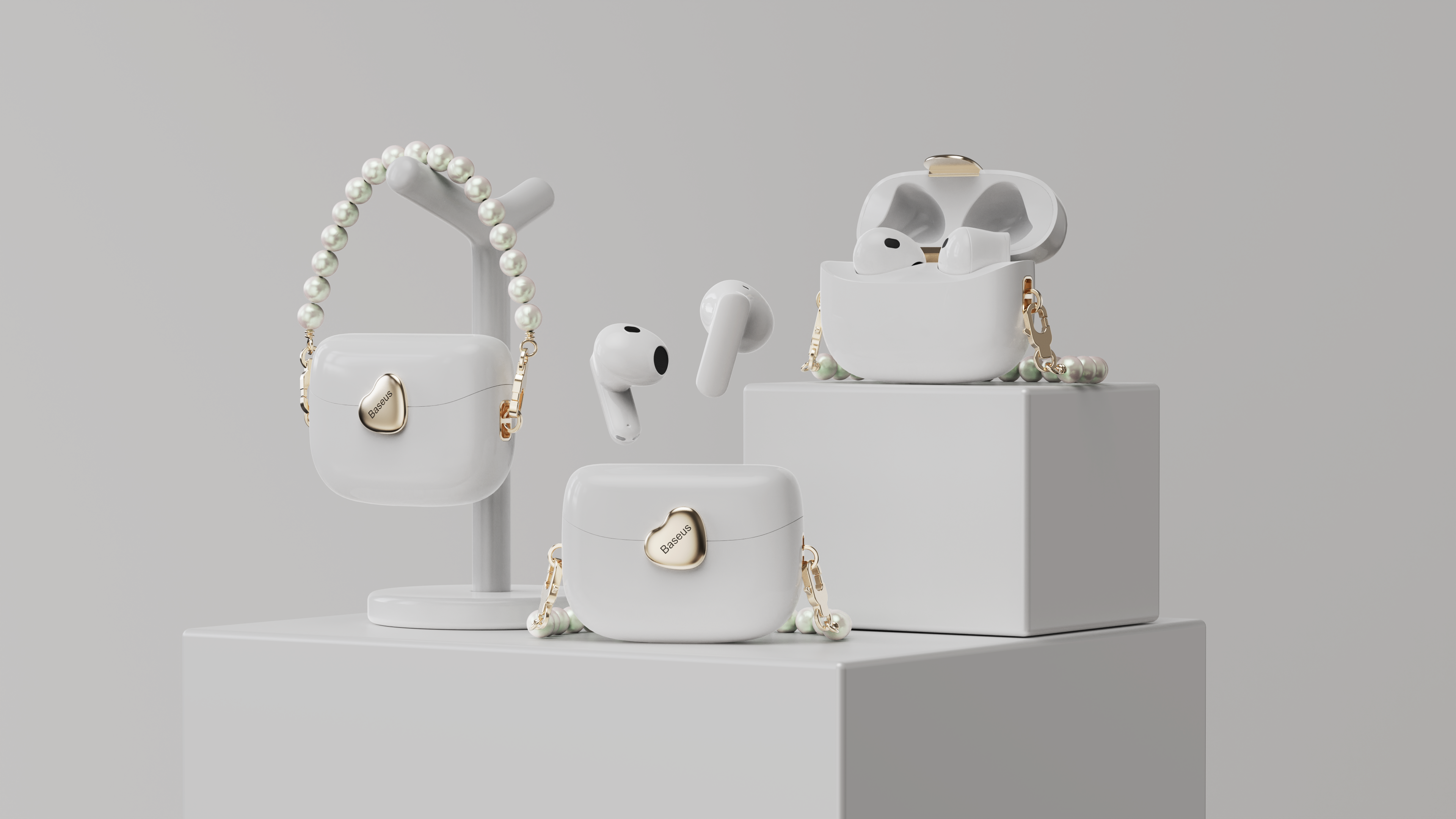 tws，Bluetooth headset，Bag，female sex，dopamine，color，trend，