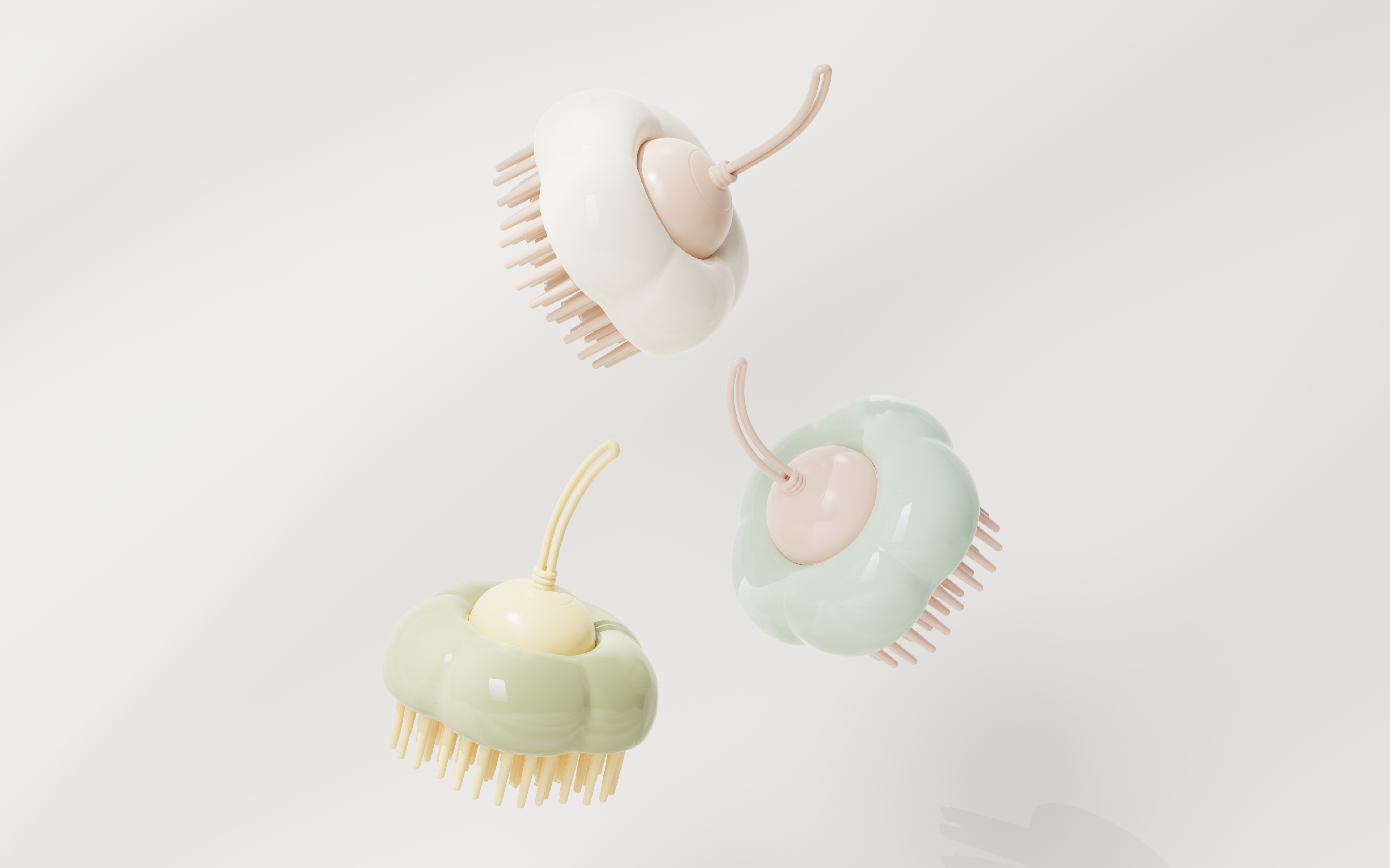 Shampoo brush，Commodity Design，Silicone shampoo brush design，Home design，massage，Bionics Design ，flowers bionic，