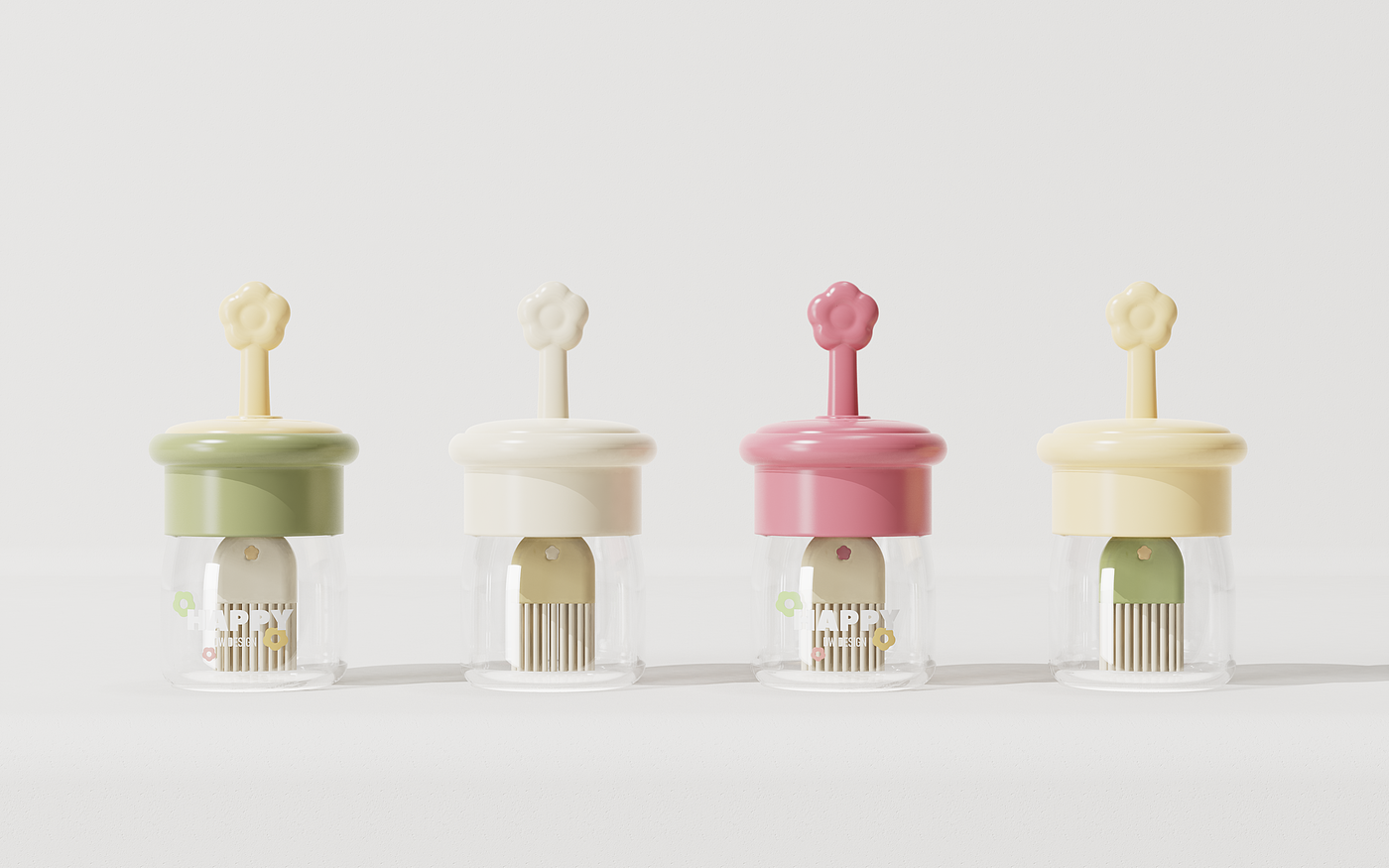 Oil brush，Oil pot，Oil pot brush design，Bionics Design ，Oil bottle design，Kitchen supplies，