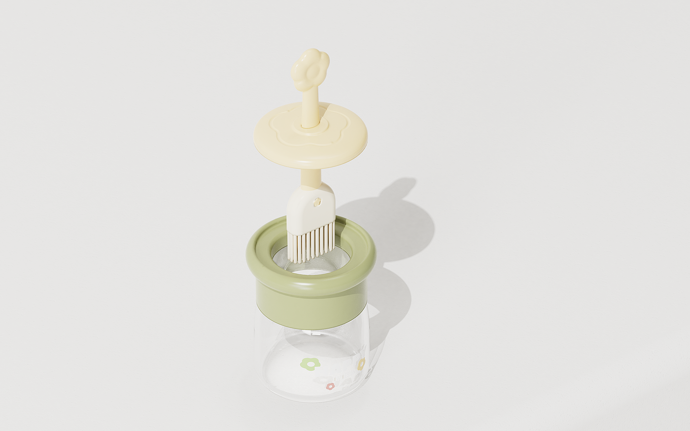 Oil brush，Oil pot，Oil pot brush design，Bionics Design ，Oil bottle design，Kitchen supplies，