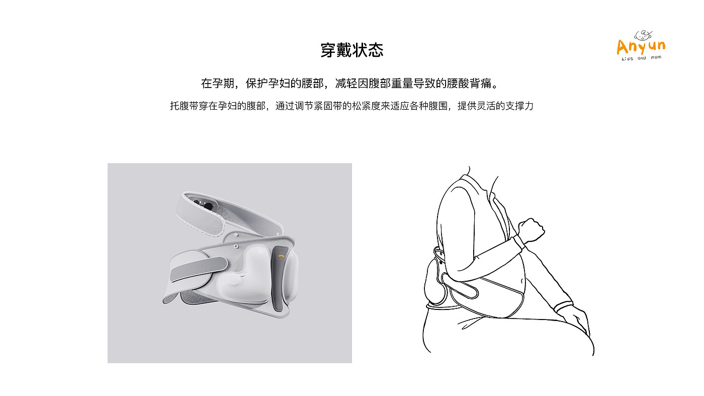 Caring design，pregnant woman，Integrated Products，Relieve low back pain during pregnancy，Abdominal support belt，Press to inflate，