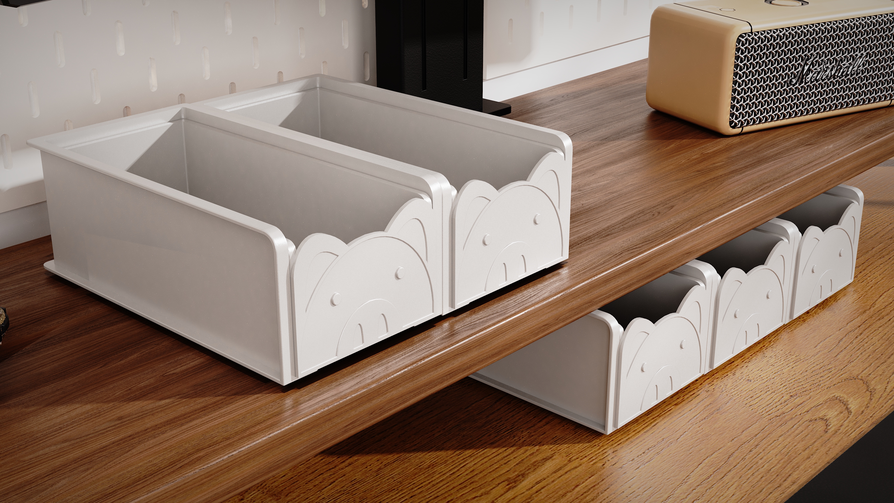 storage box，Desktop storage box，Elevated Rack Lower Storage Box，Stacking storage box，Plastic，