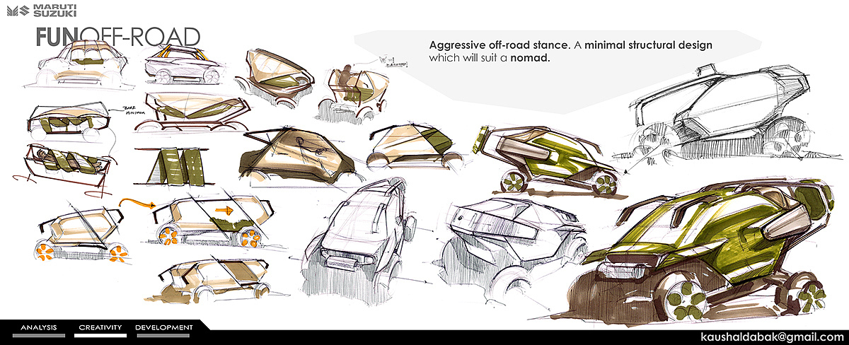 Suzuki，Off-road vehicle，concept，suv，Hand drawn，