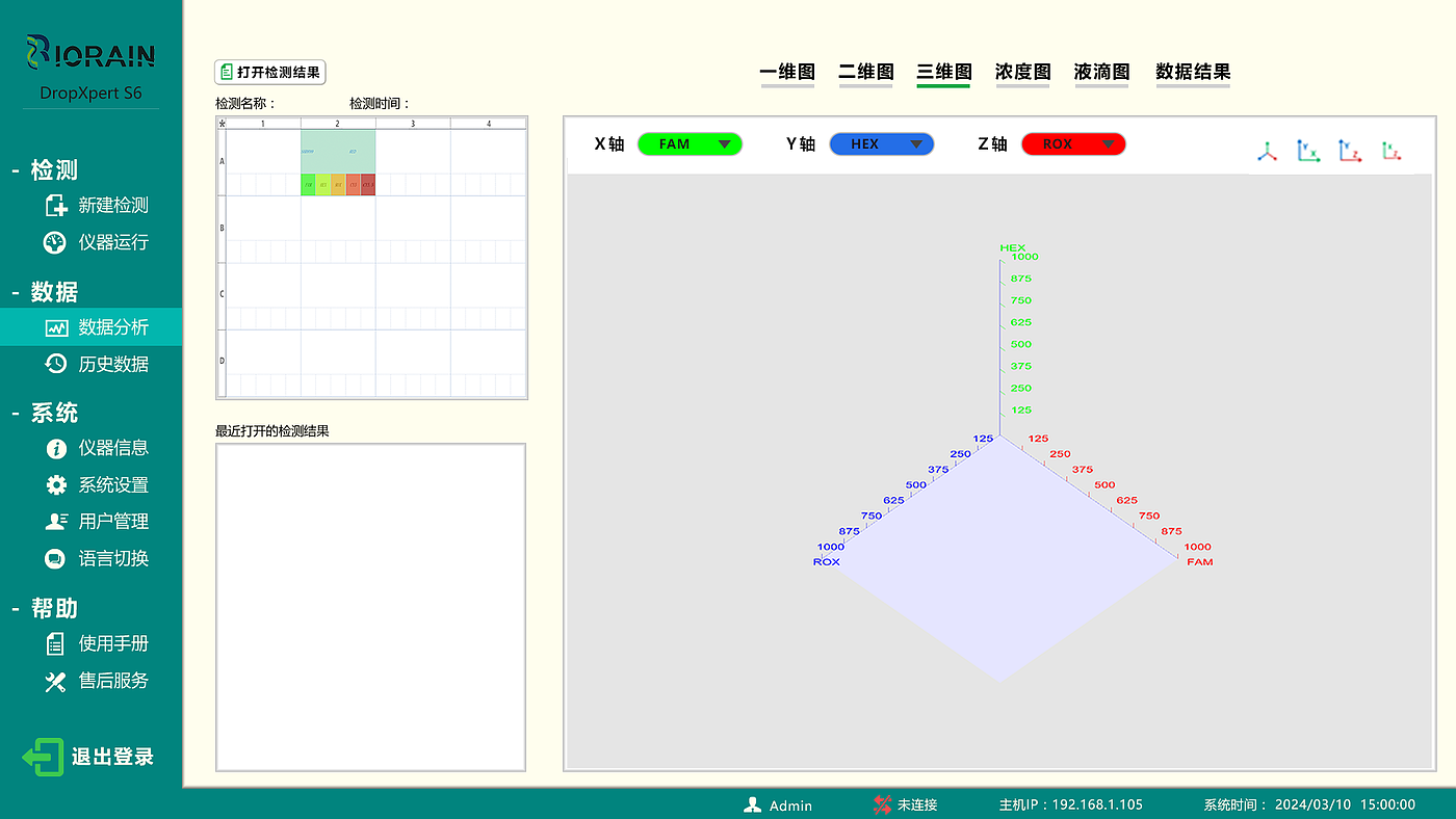 Interactive UX，User Interface UI，Interface design，medical apparatus and instruments，Digital PCR instrument，Gene detection，industrial design，Touch operation software interface，