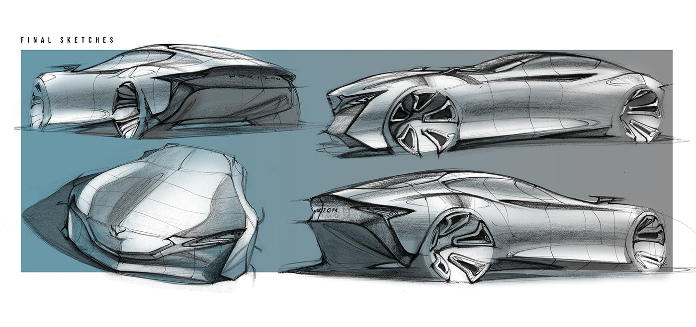 Mazda，Sports car，concept，Hand drawn，