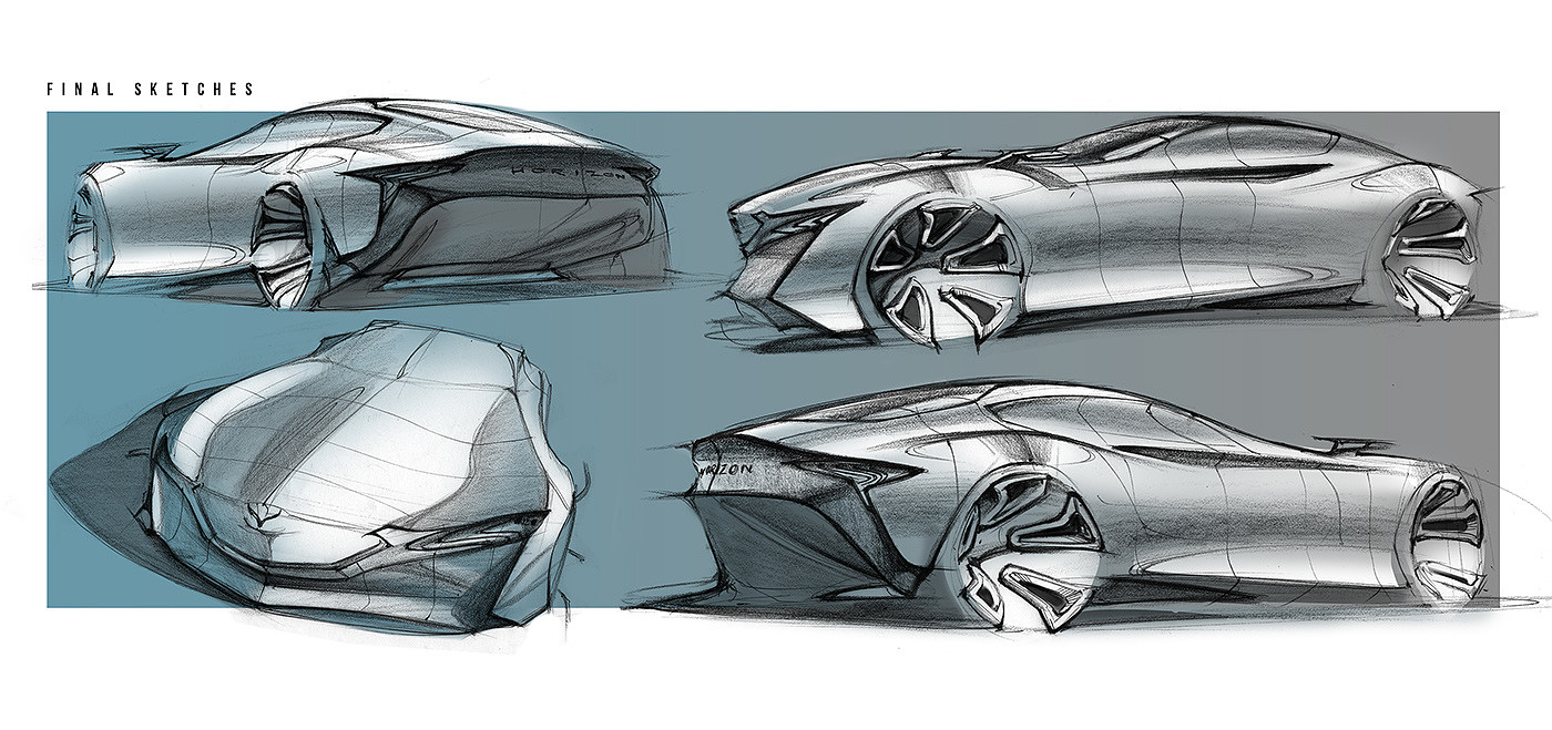 Mazda，Sports car，concept，Hand drawn，