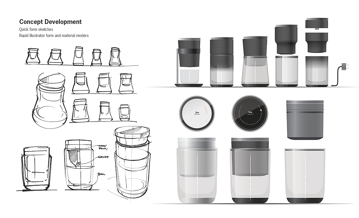 Vivi，智能，咖啡研磨机，概念设计，