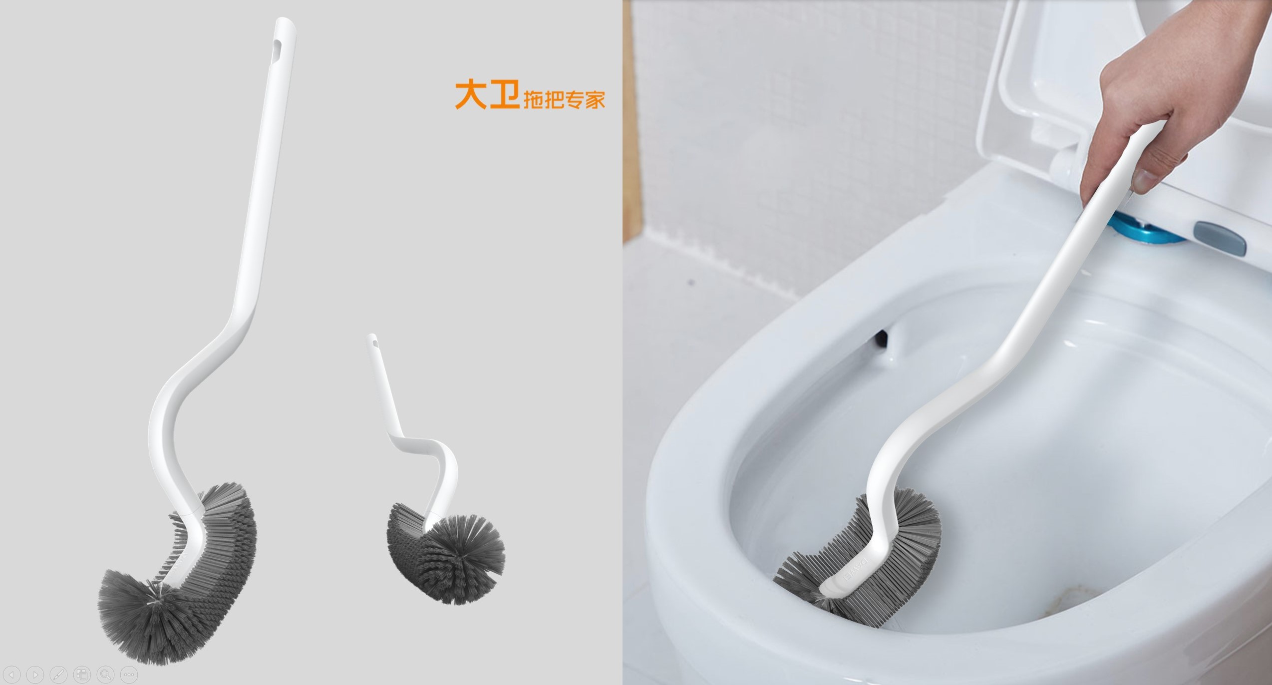 GODESIGN，David mop，David.，Home cleaning，Toilet brush，brush，