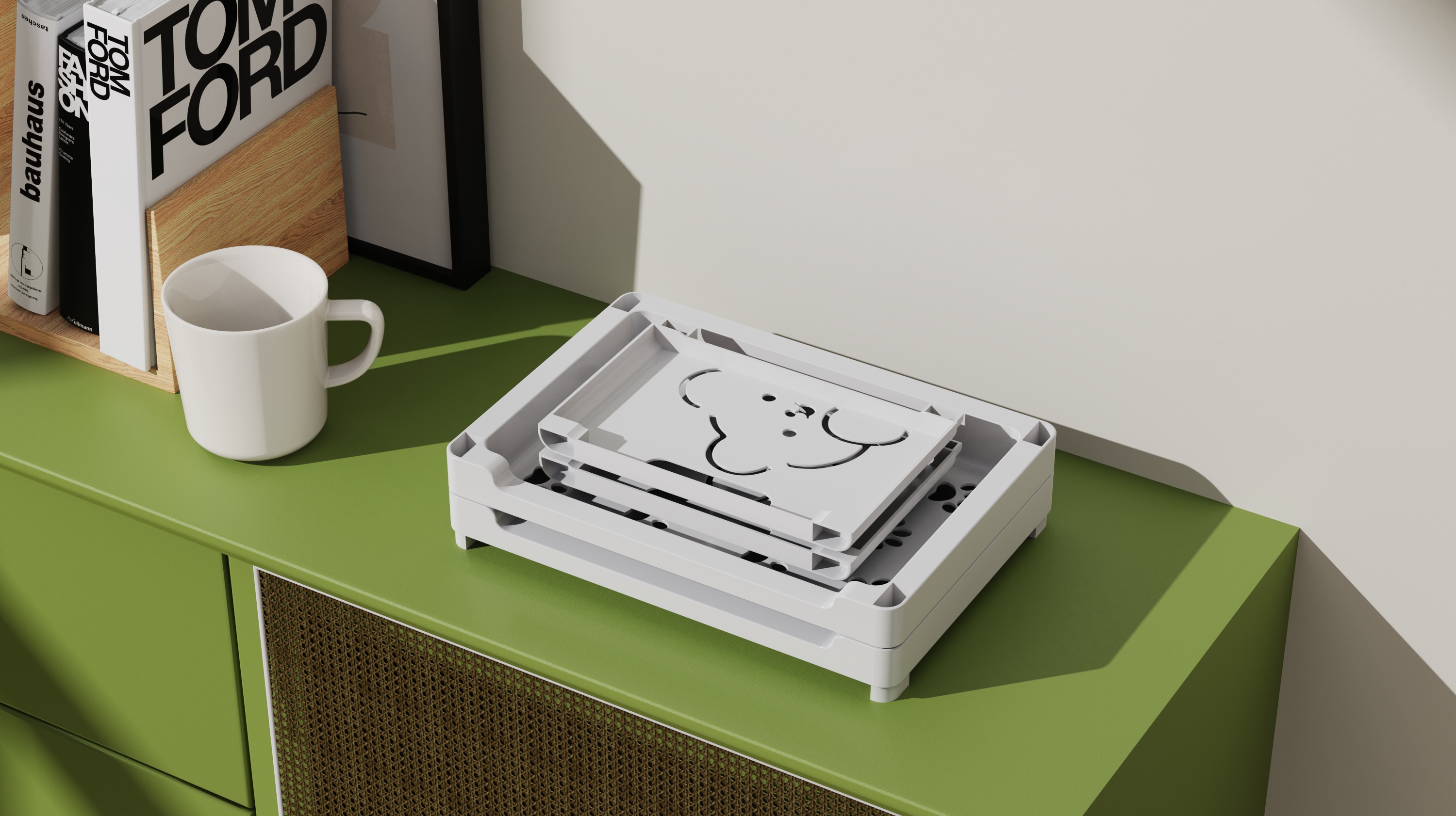 Second-floor storage rack，Desktop storage，Lovely wind，Plastic products，