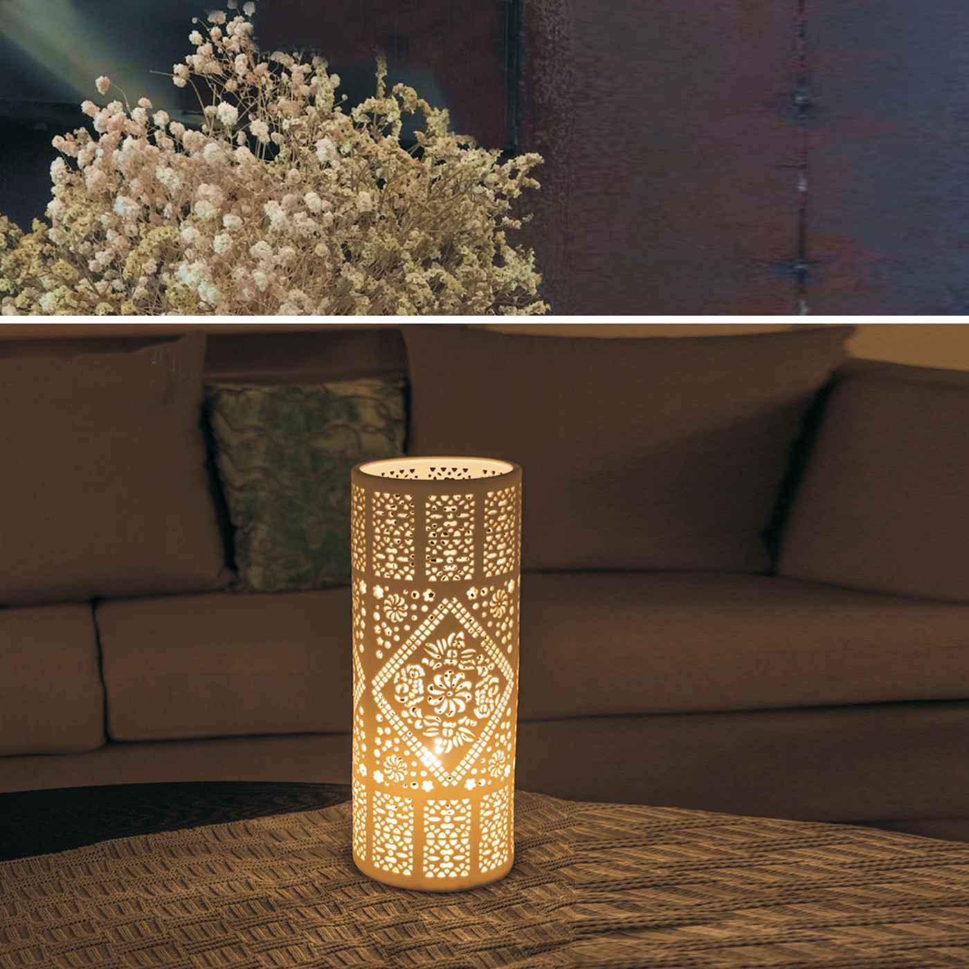 Ceramic environmental protection desk lamp，Chinese style，