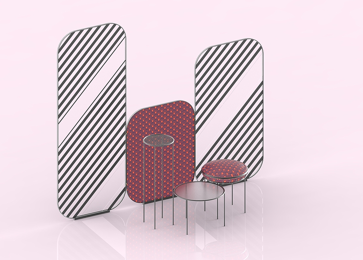 Line，furniture design ，Minimalism，Table，chair，screen，baffle，