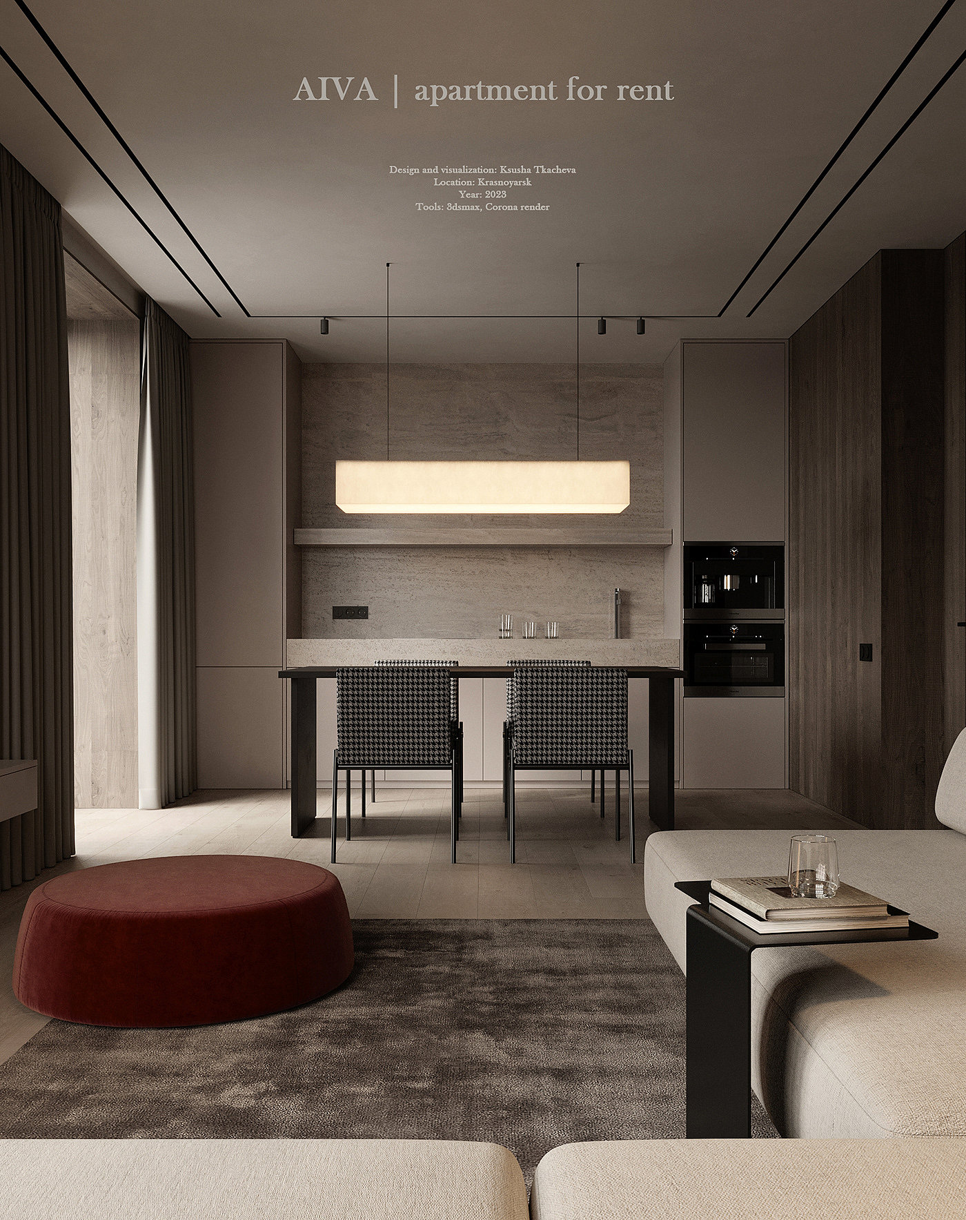 AIVA，apartment，Krasnoyarsk，bedroom，kitchen and toilet，