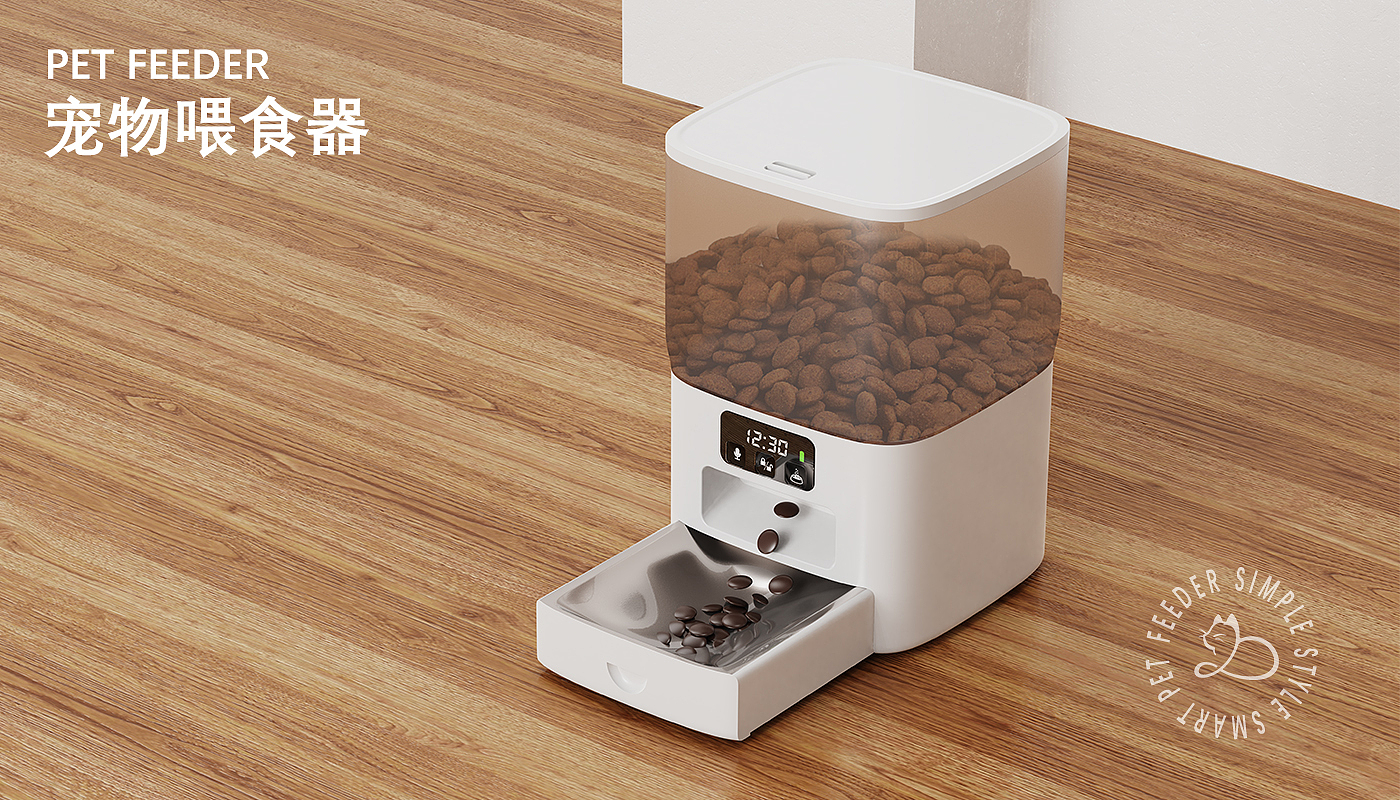 Two pet feeders (storage/non-storage)，