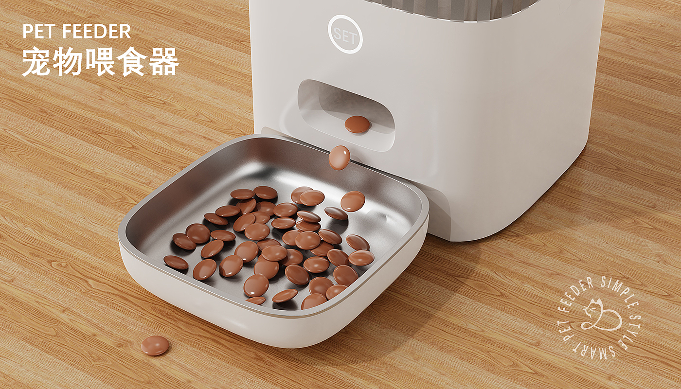 Two pet feeders (storage/non-storage)，