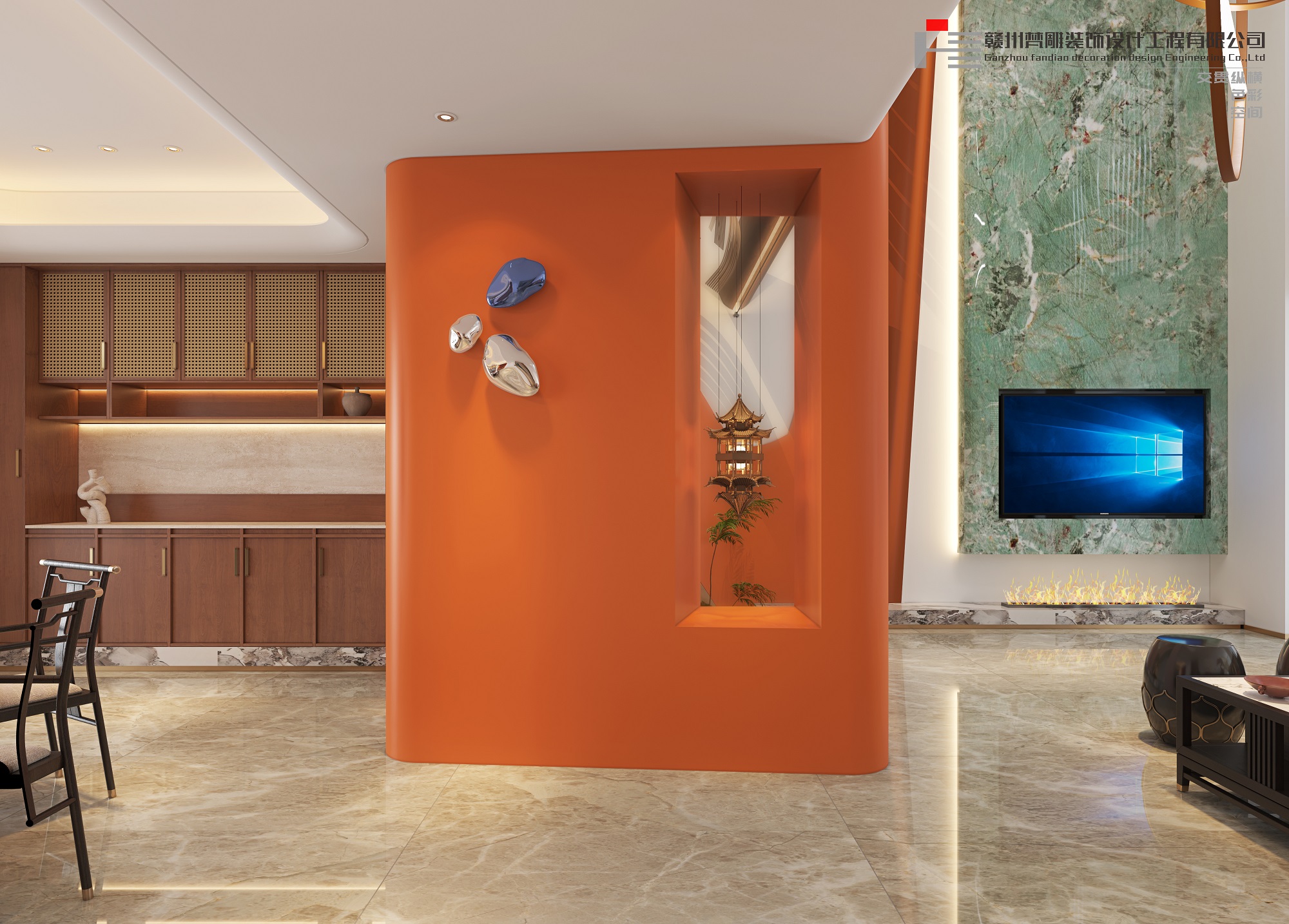 new chinese style living space，