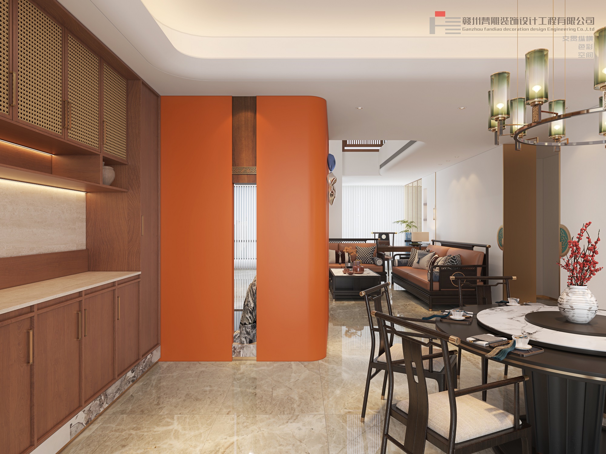 new chinese style living space，