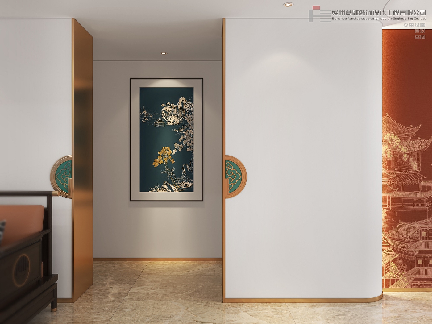 new chinese style living space，